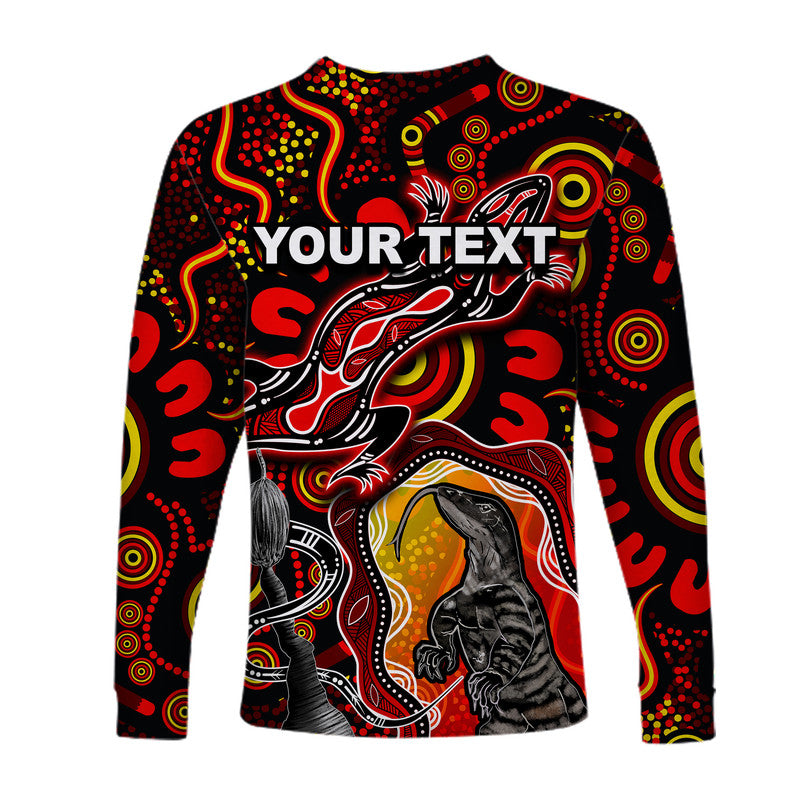 custom-personalised-aboriginal-lizard-long-sleeve-shirt-red-color