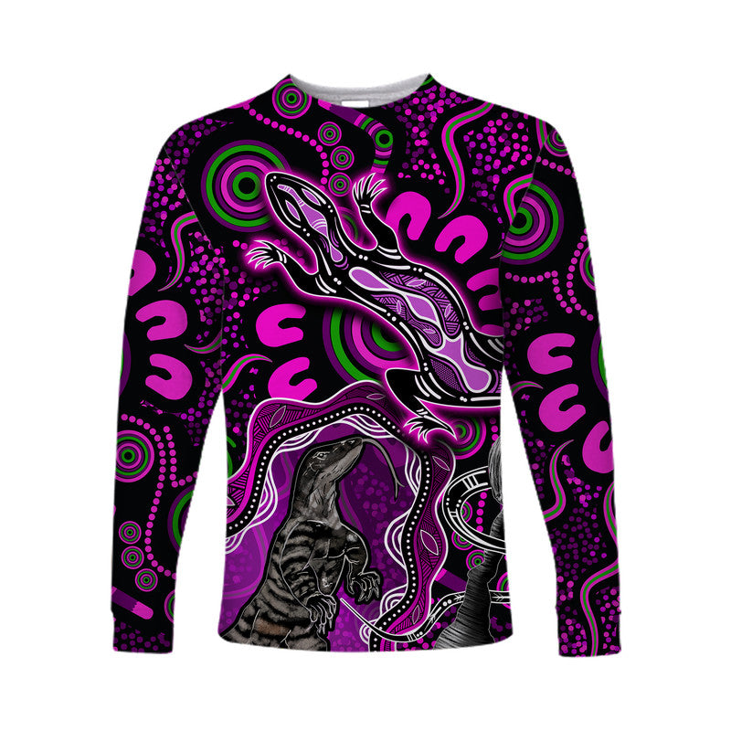 custom-personalised-aboriginal-lizard-long-sleeve-shirt-pink-color