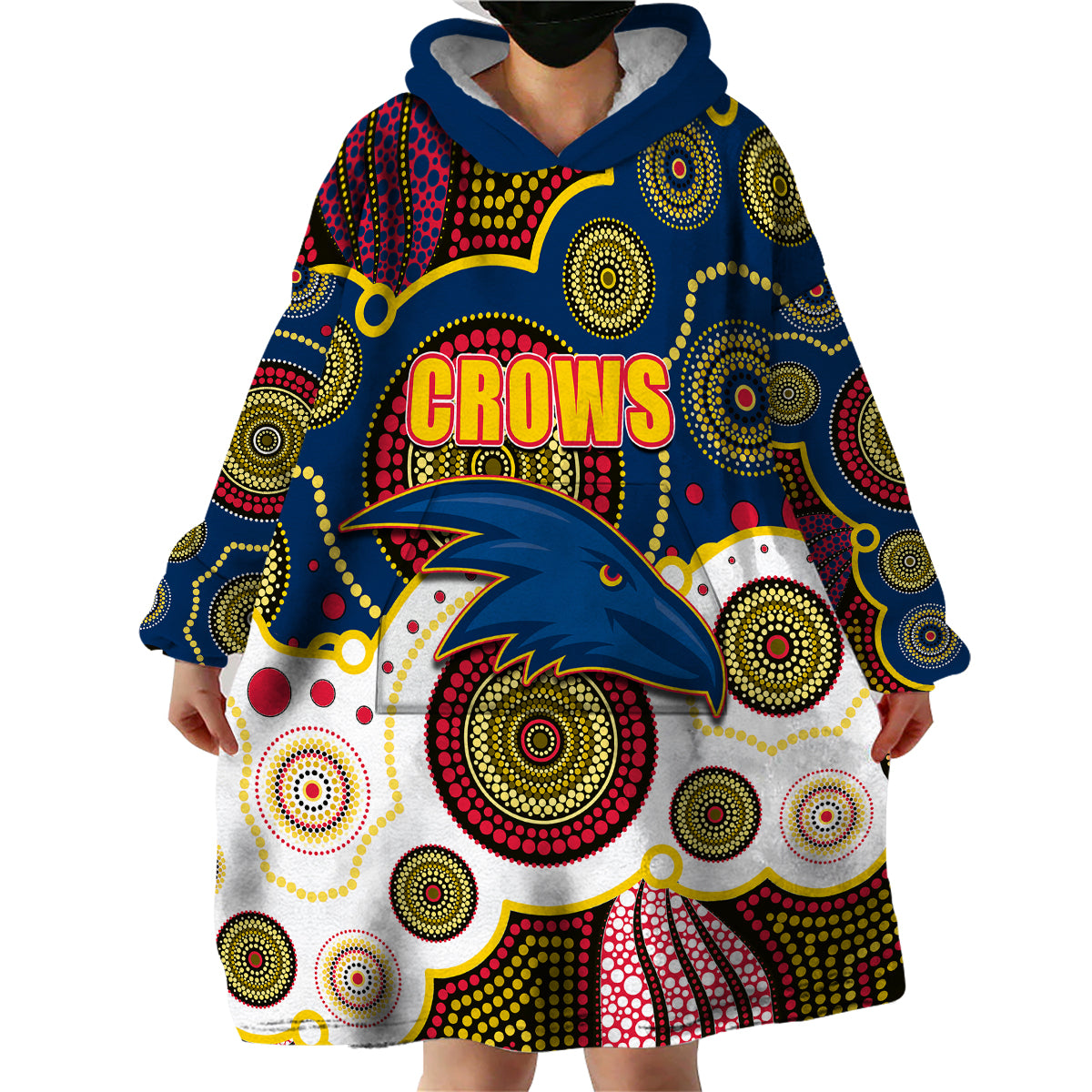 custom-personalised-and-number-crows-afl-wearable-blanket-hoodie-aboriginal-patterns