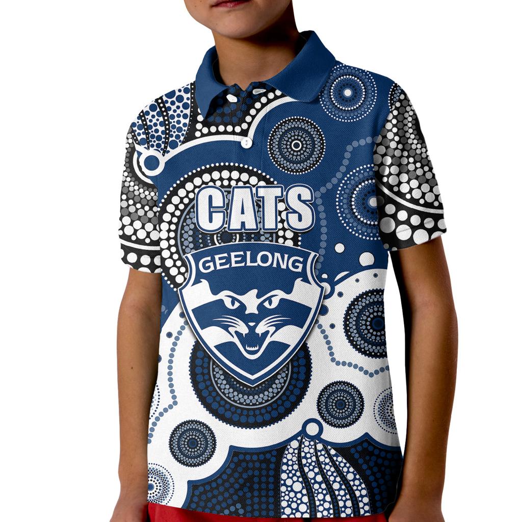 custom-personalised-and-number-cats-afl-kid-polo-shirt-aboriginal-patterns