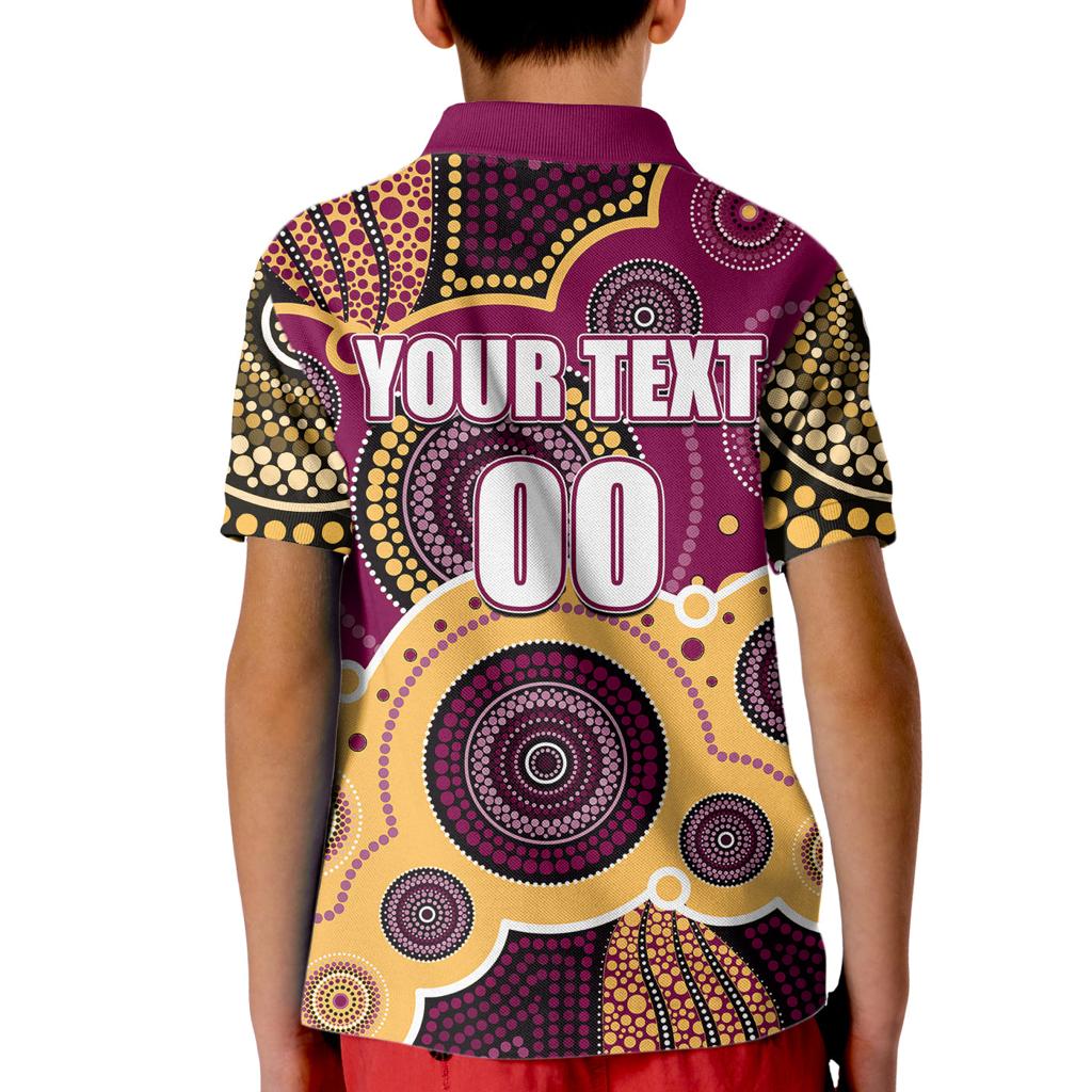 custom-personalised-and-number-lions-afl-kid-polo-shirt-aboriginal-patterns