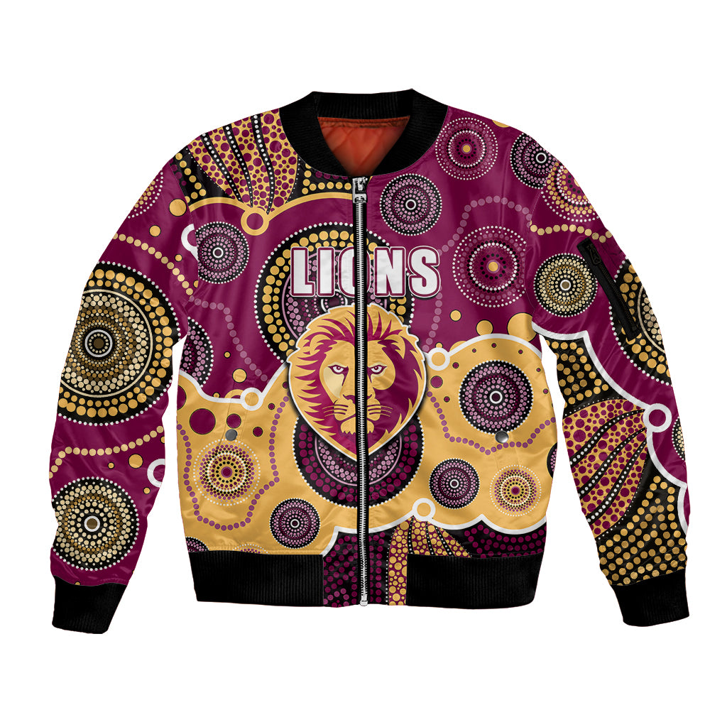 custom-personalised-and-number-lions-afl-sleeve-zip-bomber-jacket-aboriginal-patterns