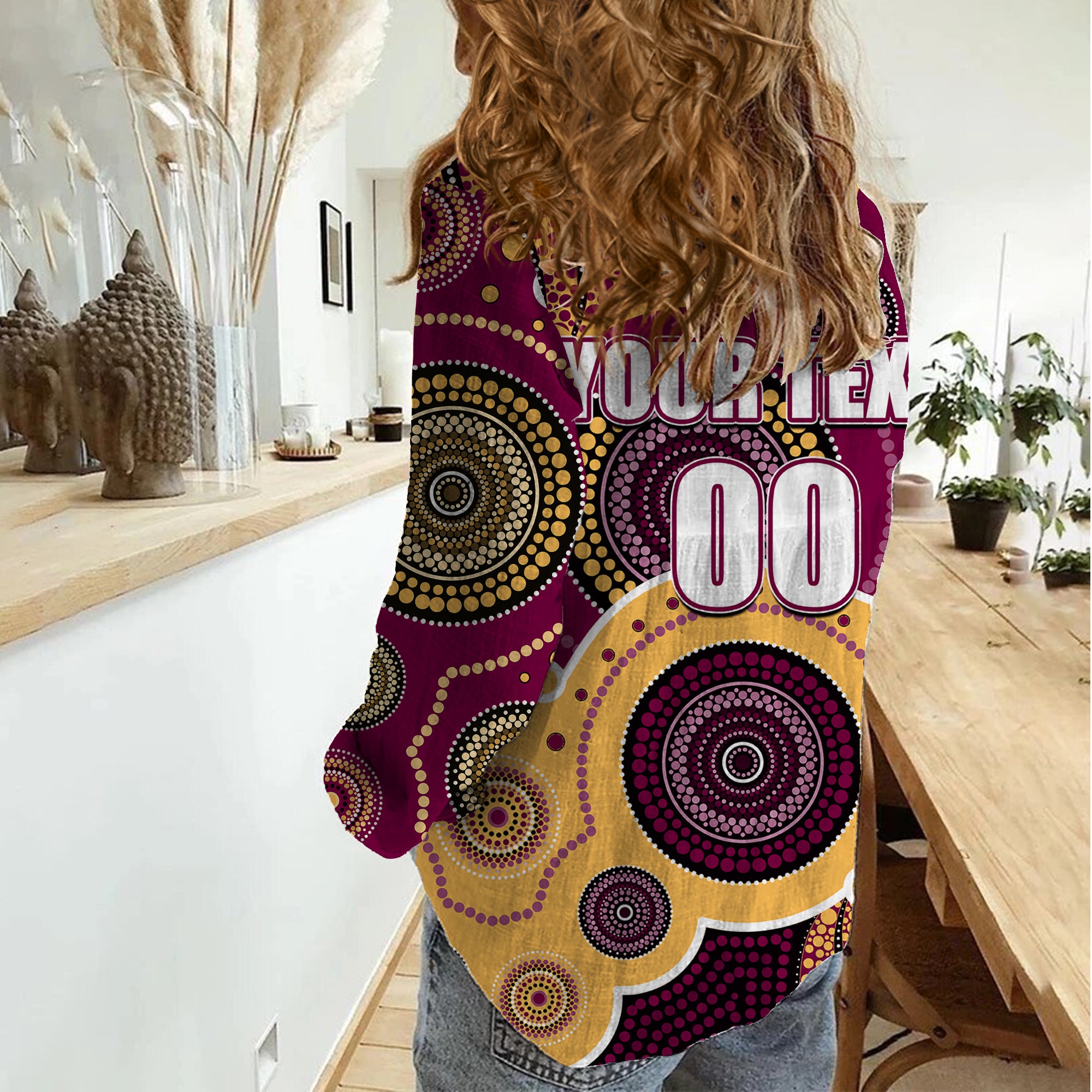 custom-personalised-and-number-lions-afl-women-casual-shirt-aboriginal-patterns