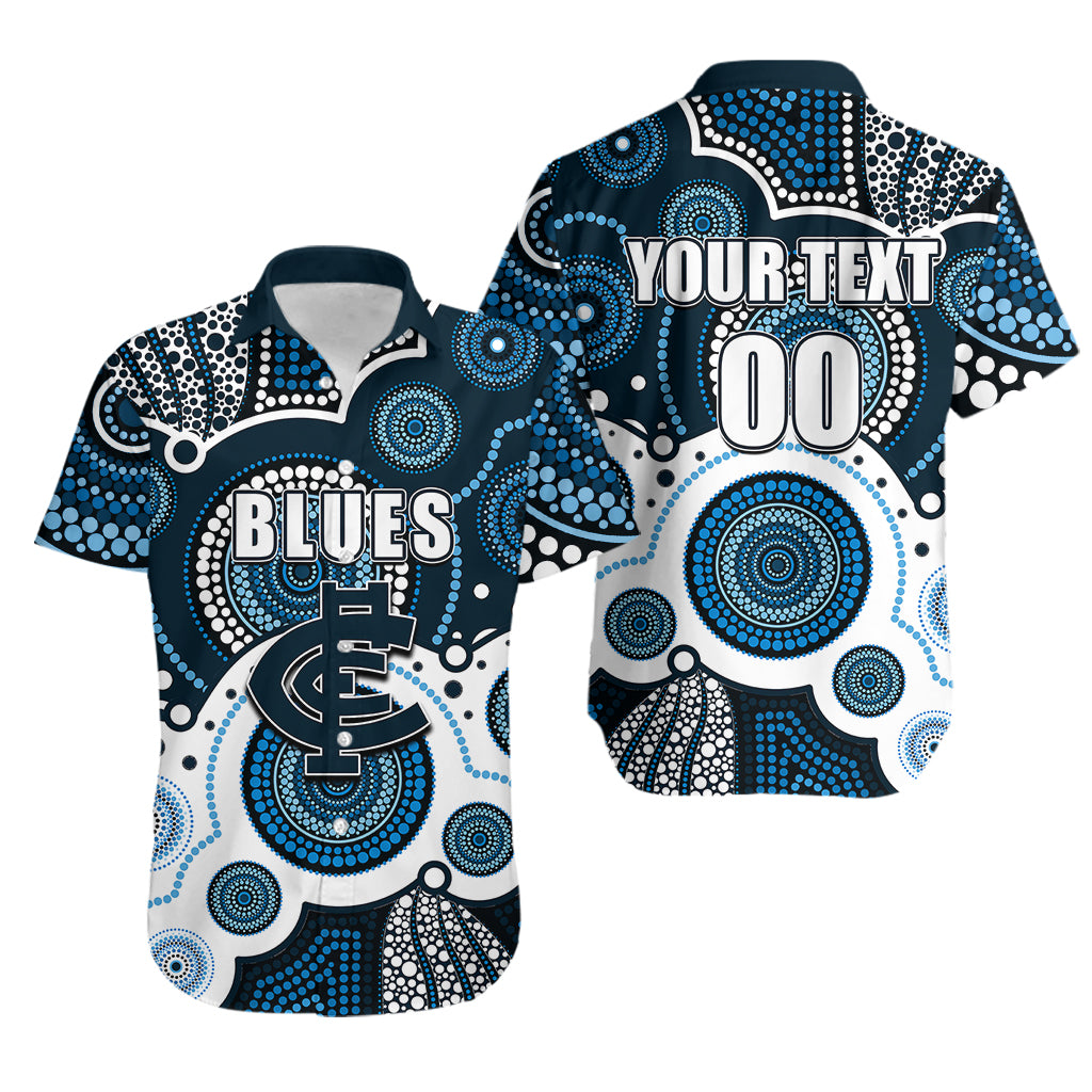 custom-personalised-and-number-blues-afl-hawaiian-shirt-aboriginal-patterns