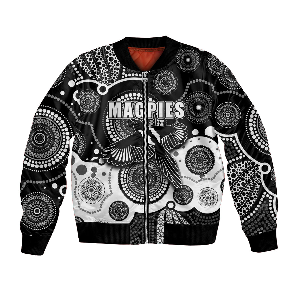 custom-personalised-and-number-magpies-afl-bomber-jacket-aboriginal-patterns