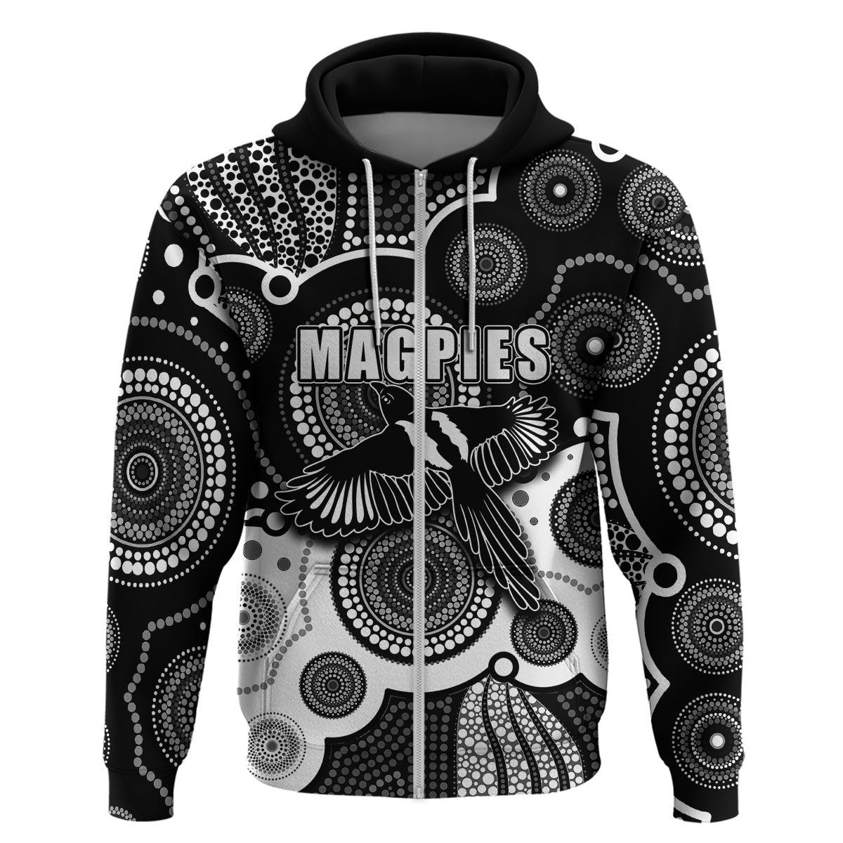 custom-personalised-and-number-magpies-afl-hoodie-aboriginal-patterns