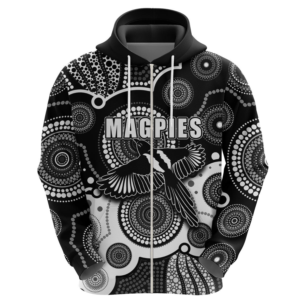 custom-personalised-and-number-magpies-afl-hoodie-aboriginal-patterns