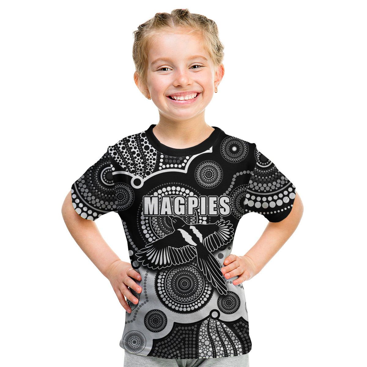 custom-personalised-and-number-magpies-afl-kid-t-shirt-aboriginal-patterns