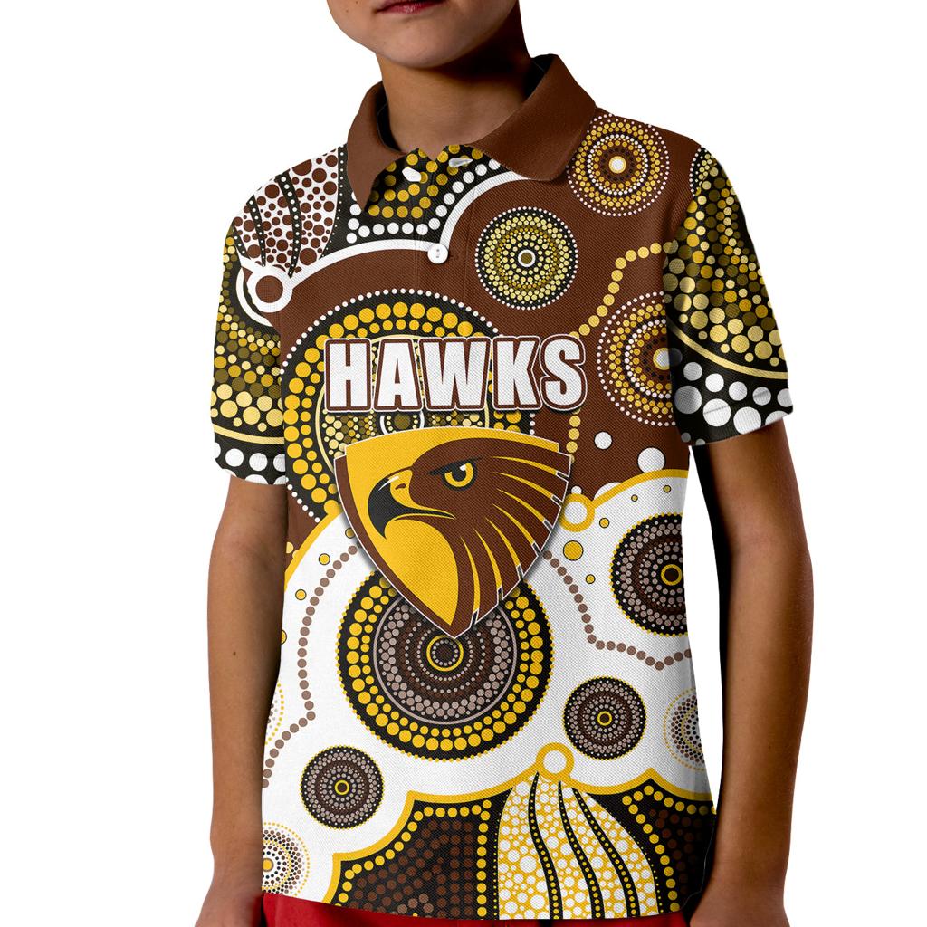 custom-personalised-and-number-hawks-afl-kid-polo-shirt-aboriginal-patterns