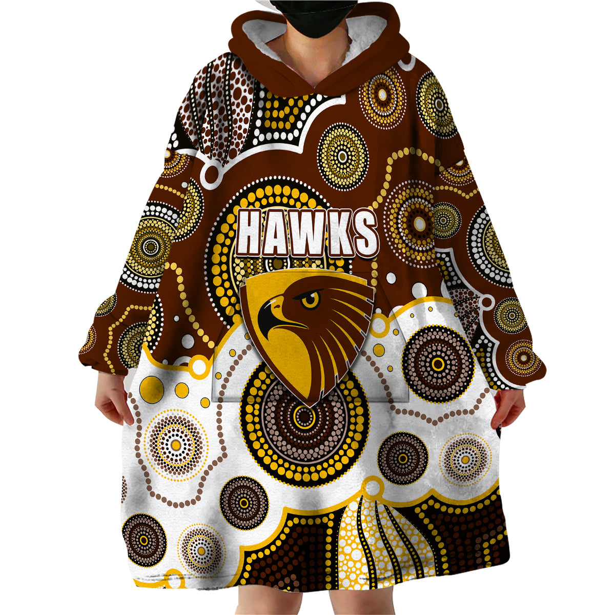 custom-personalised-and-number-hawks-afl-wearable-blanket-hoodie-aboriginal-patterns