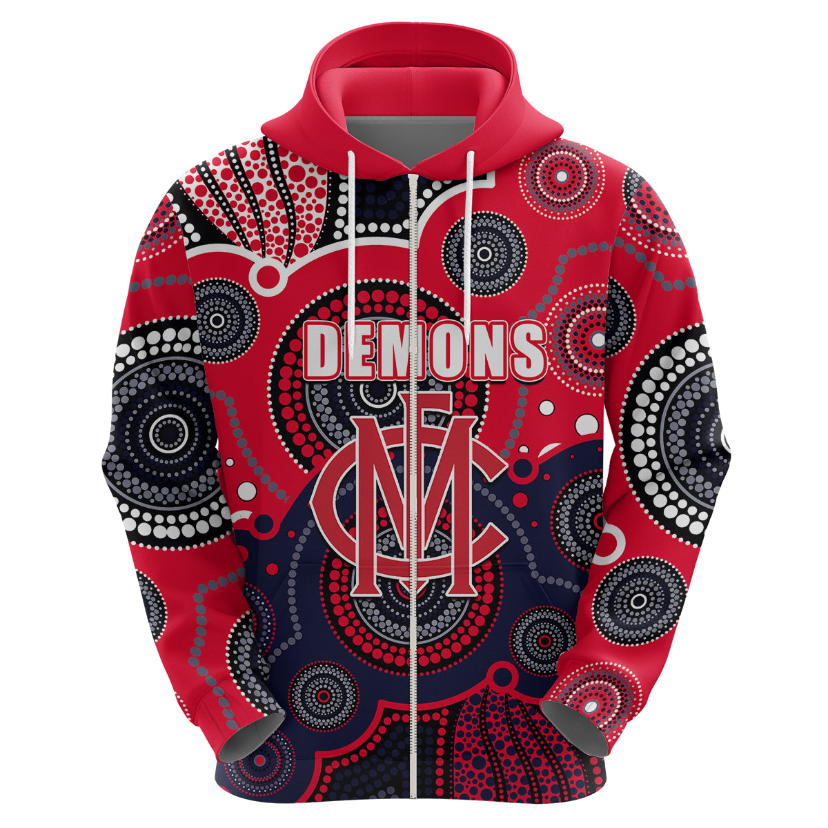 custom-personalised-and-number-demons-afl-hoodie-aboriginal-patterns