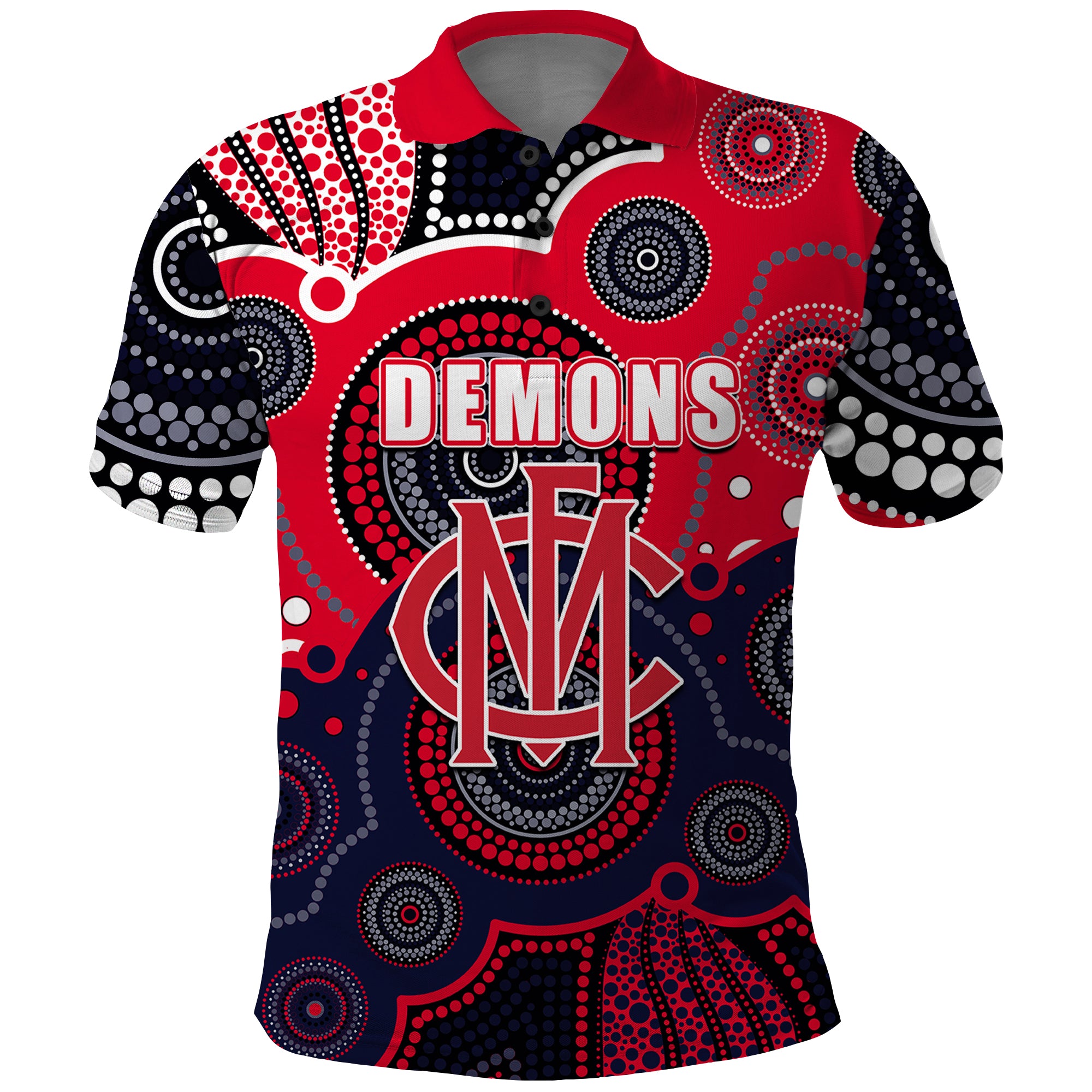 custom-personalised-and-number-demons-afl-polo-shirt-aboriginal-patterns