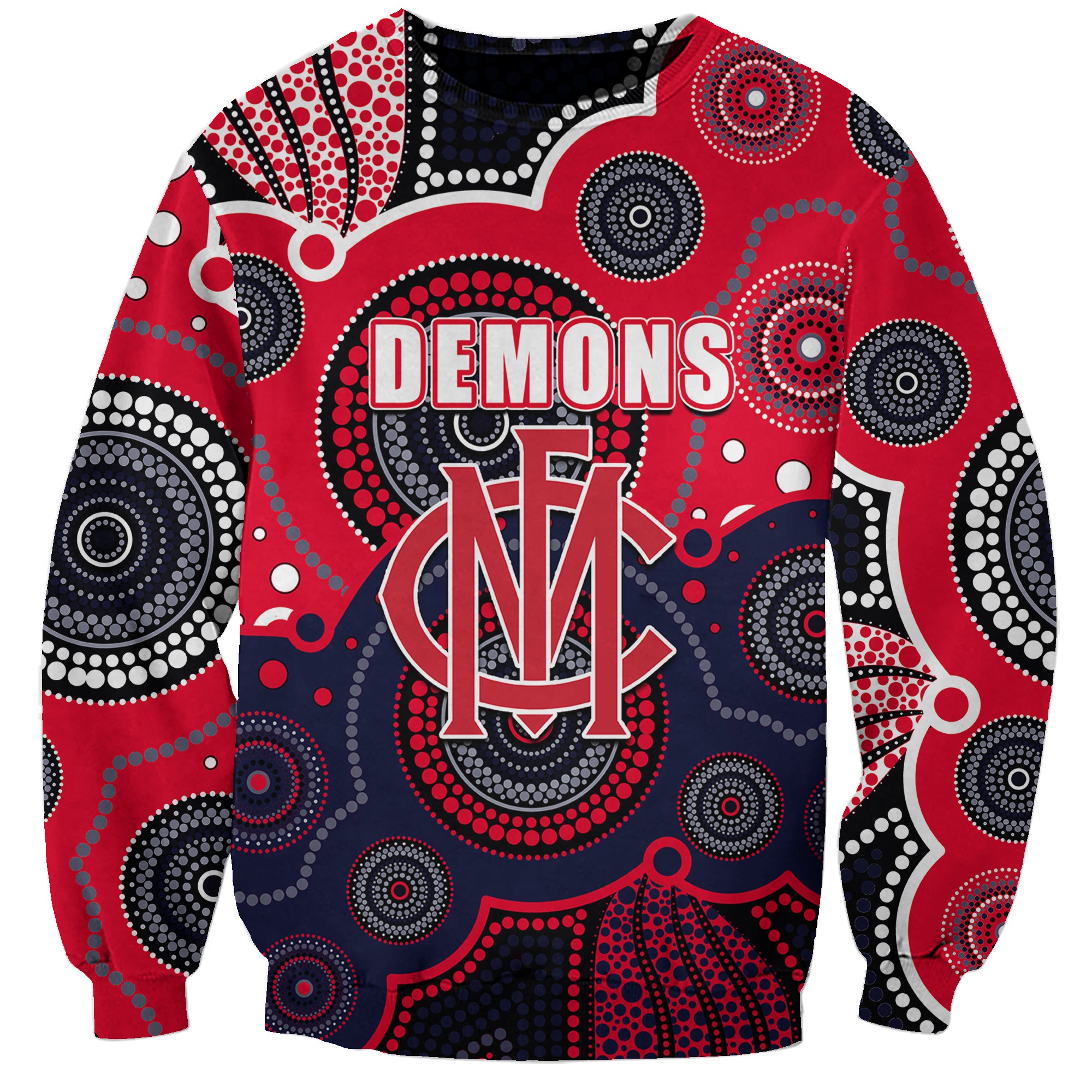 custom-personalised-and-number-demons-afl-sweatshirt-aboriginal-patterns