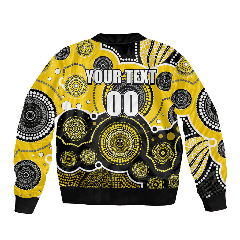 custom-personalised-and-number-yellow-afl-bomber-jacket-aboriginal-patterns