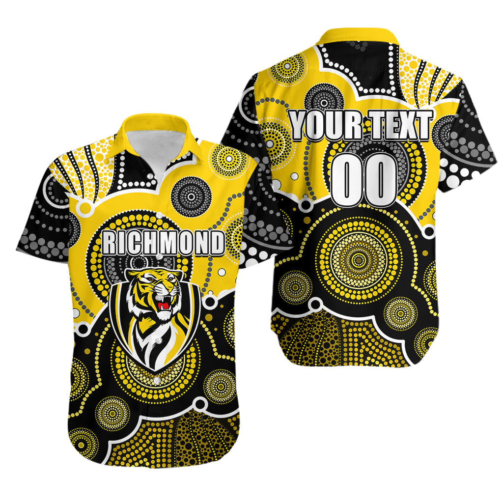 custom-personalised-and-number-yellow-afl-hawaiian-shirt-aboriginal-patterns