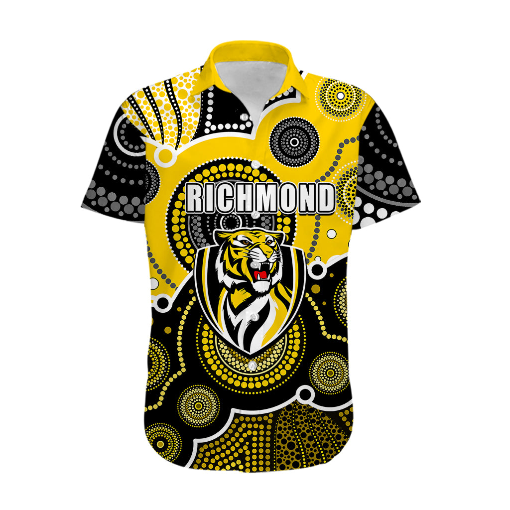 custom-personalised-and-number-yellow-afl-hawaiian-shirt-aboriginal-patterns