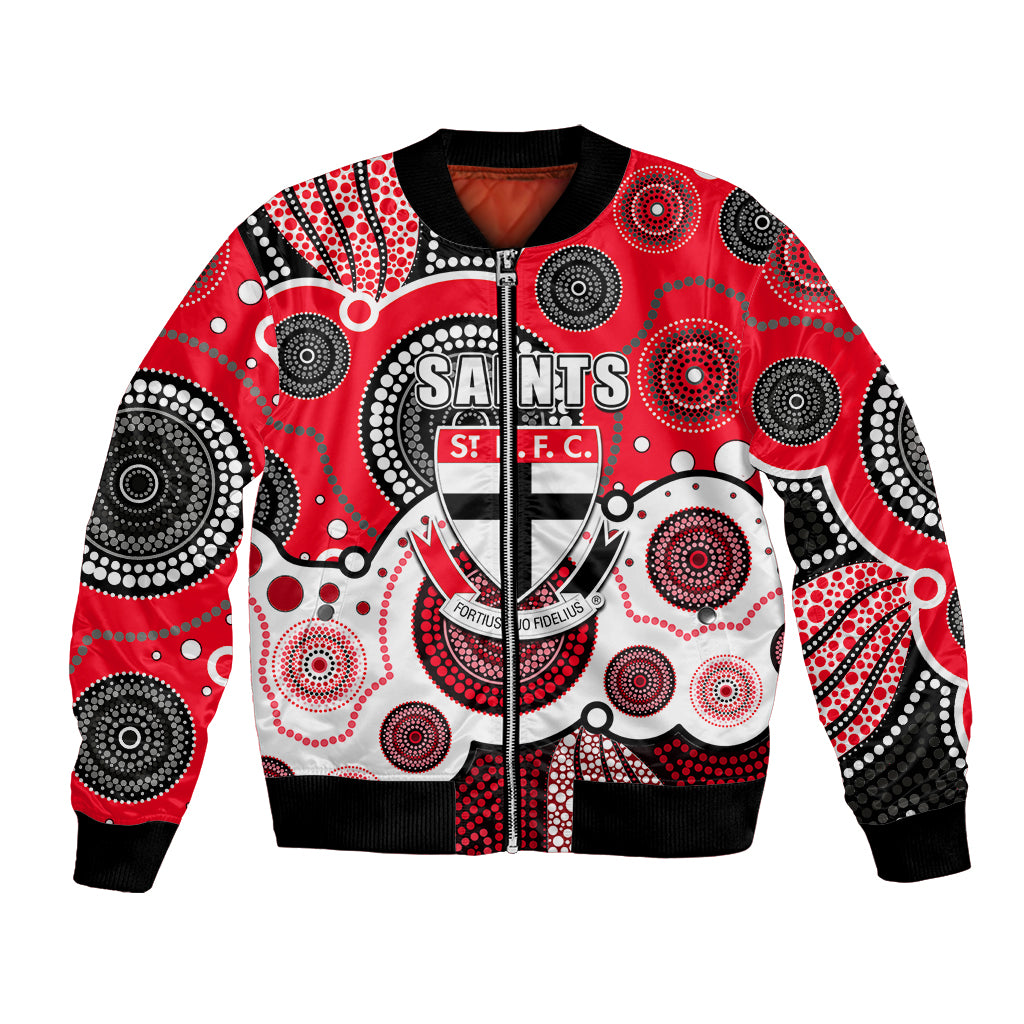 custom-personalised-and-number-saints-afl-bomber-jacket-aboriginal-patterns