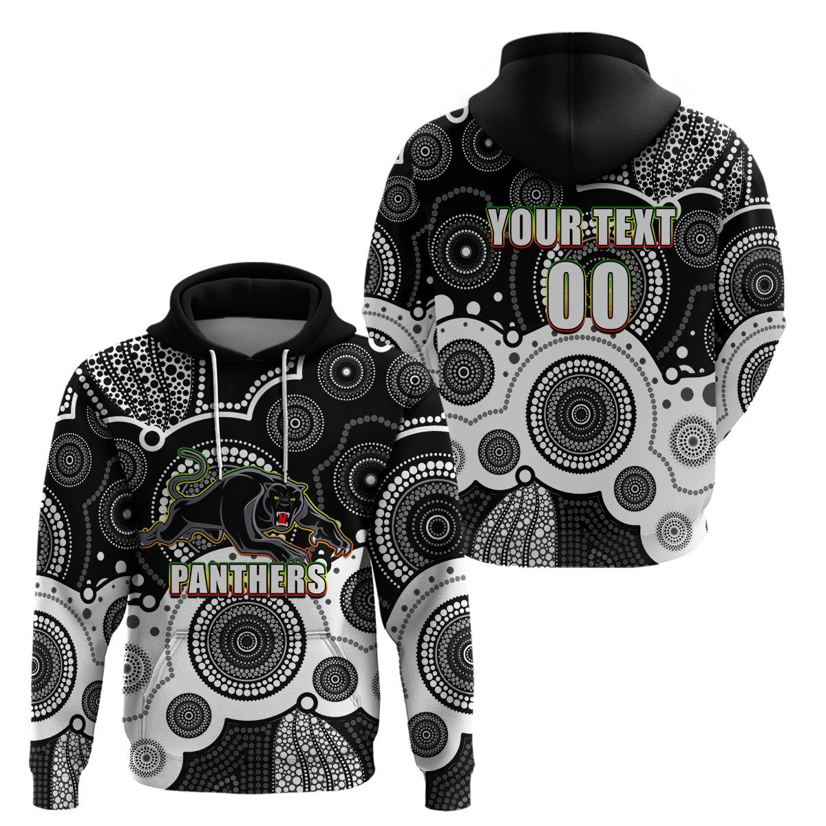 custom-personalised-and-number-panthers-nrl-hoodie-aboriginal-patterns