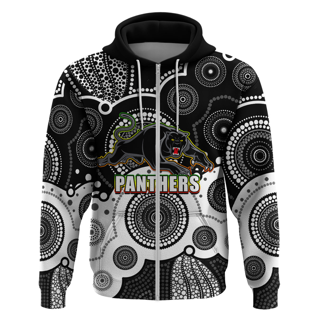 custom-personalised-and-number-panthers-nrl-hoodie-aboriginal-patterns