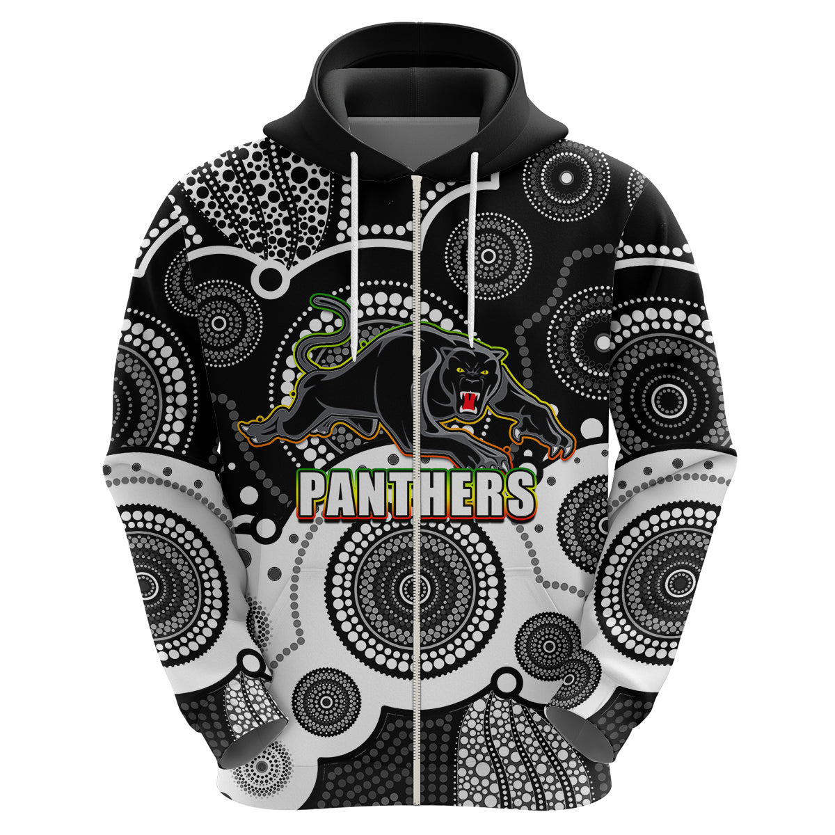 custom-personalised-and-number-panthers-nrl-hoodie-aboriginal-patterns