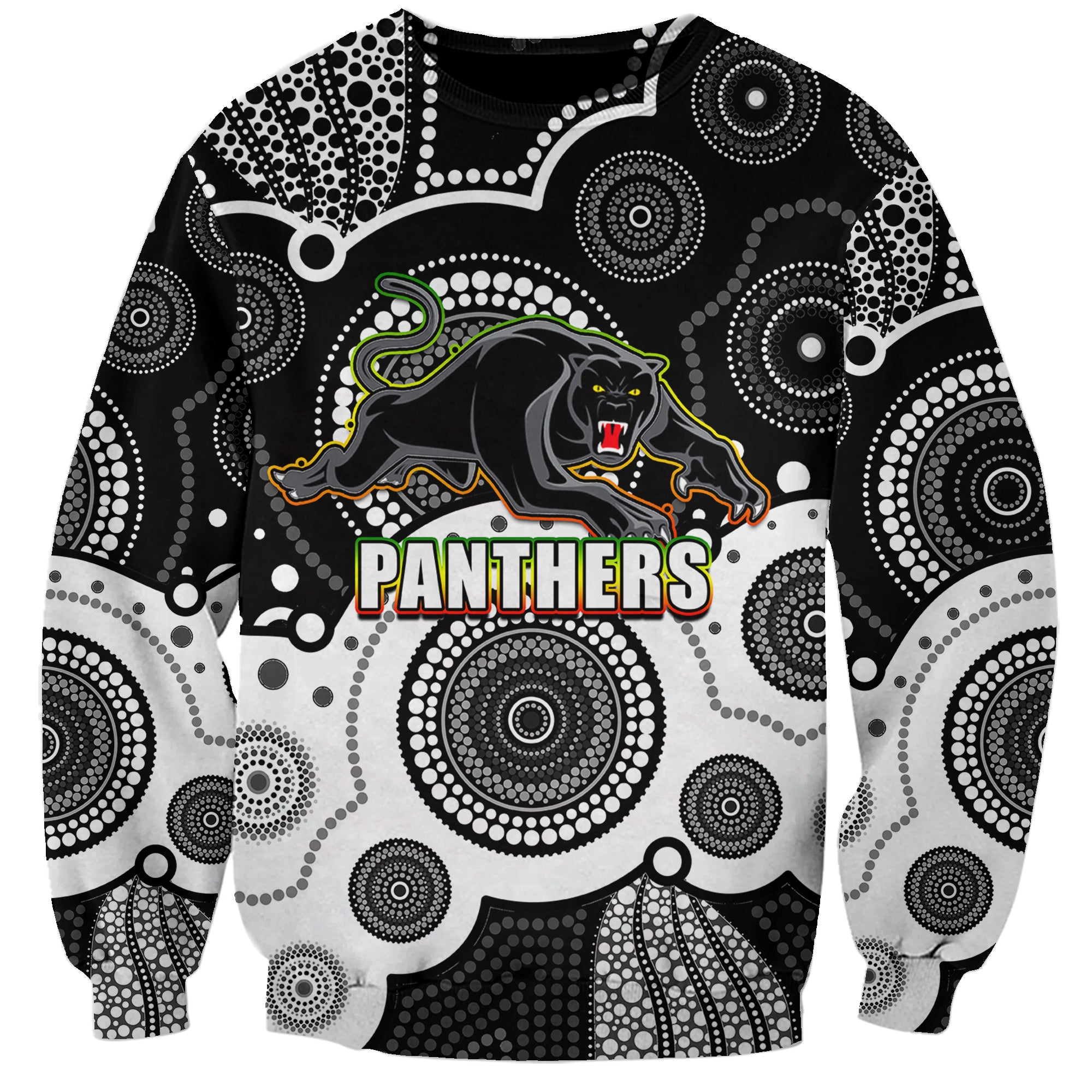 custom-personalised-and-number-panthers-nrl-sweatshirt-aboriginal-patterns