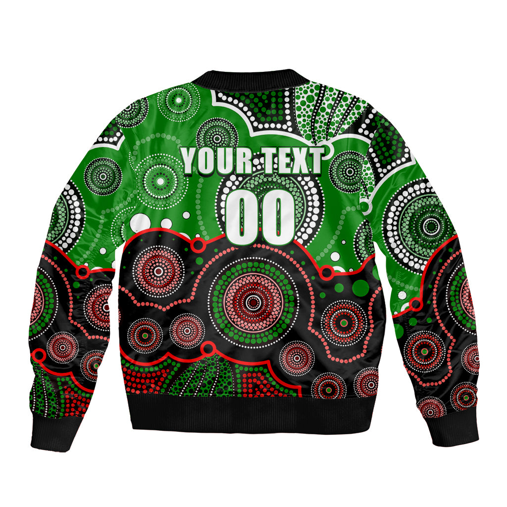 custom-personalised-and-number-rabbitohs-nrl-bomber-jacket-aboriginal-patterns