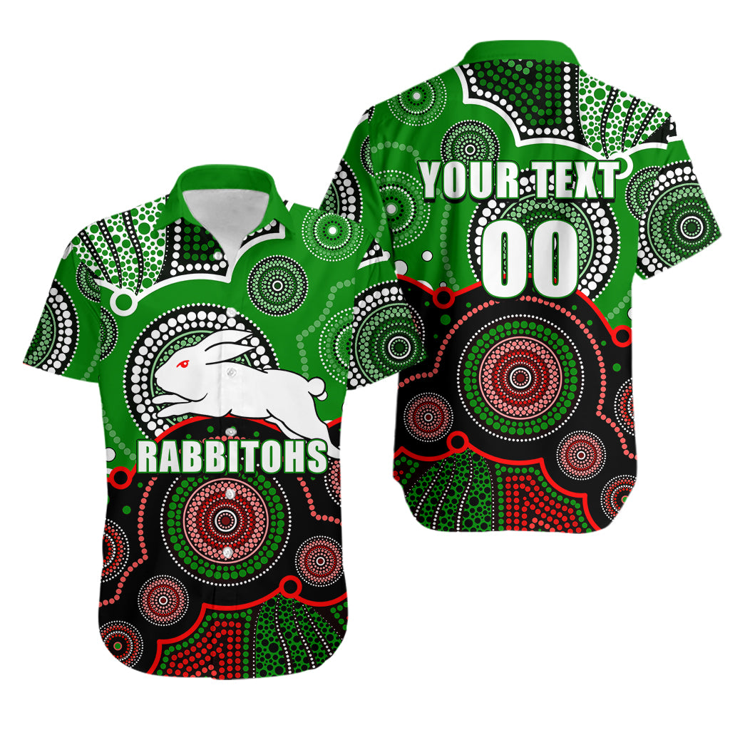 custom-personalised-and-number-rabbitohs-nrl-hawaiian-shirt-aboriginal-patterns