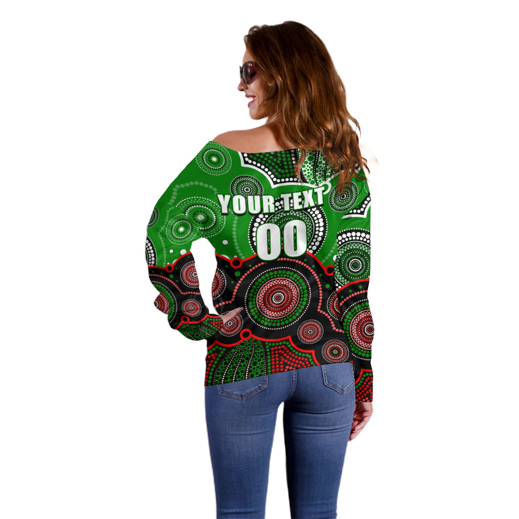 custom-personalised-and-number-rabbitohs-nrl-off-shoulder-sweater-aboriginal-patterns