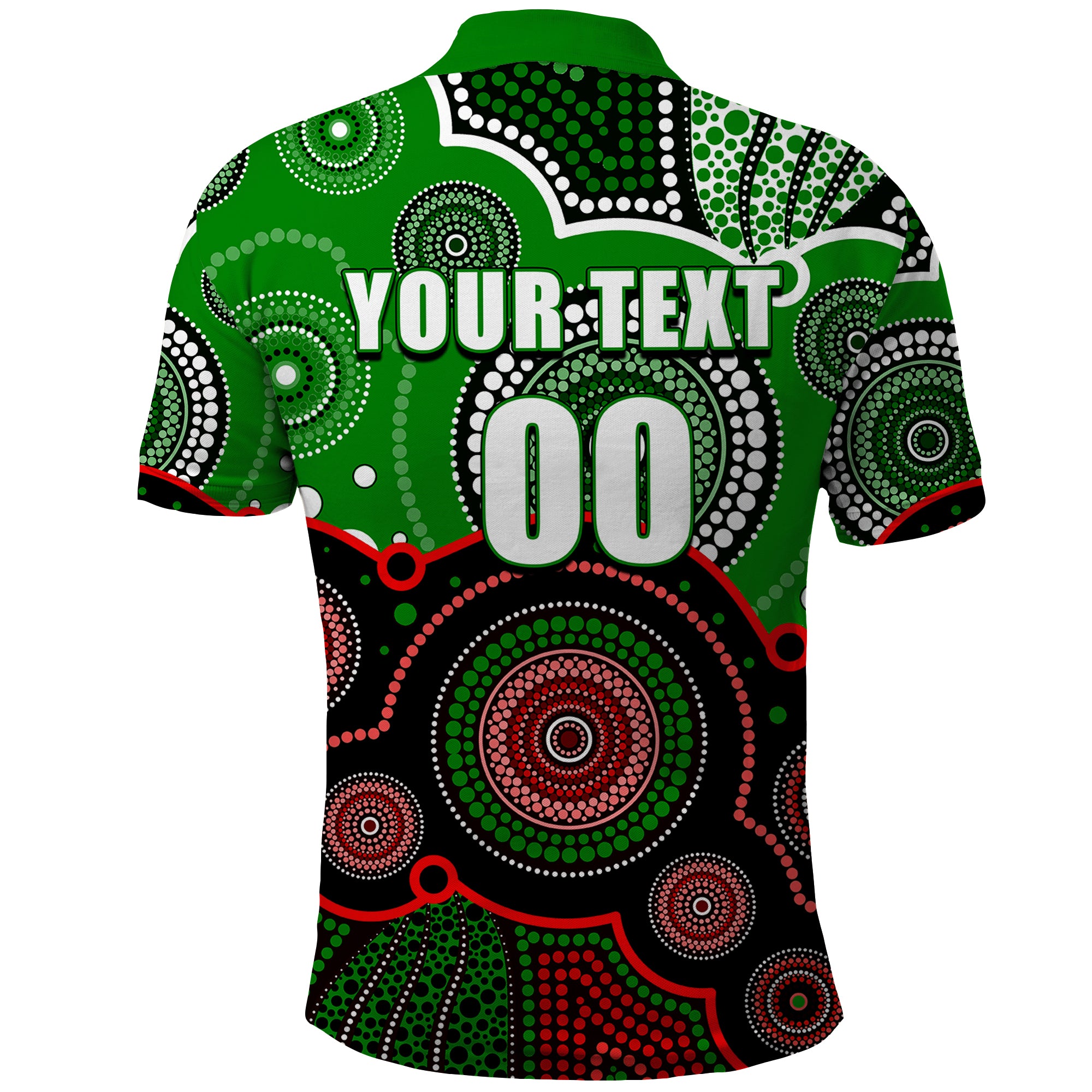 custom-personalised-and-number-rabbitohs-nrl-polo-shirt-aboriginal-patterns