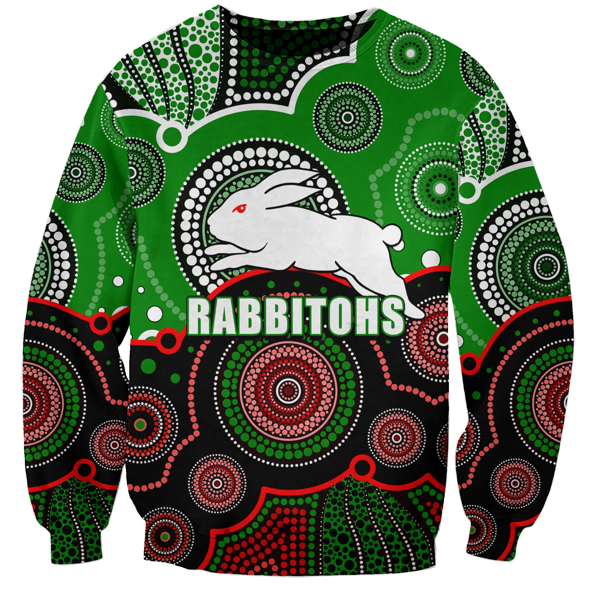 custom-personalised-and-number-rabbitohs-nrl-sweatshirt-aboriginal-patterns