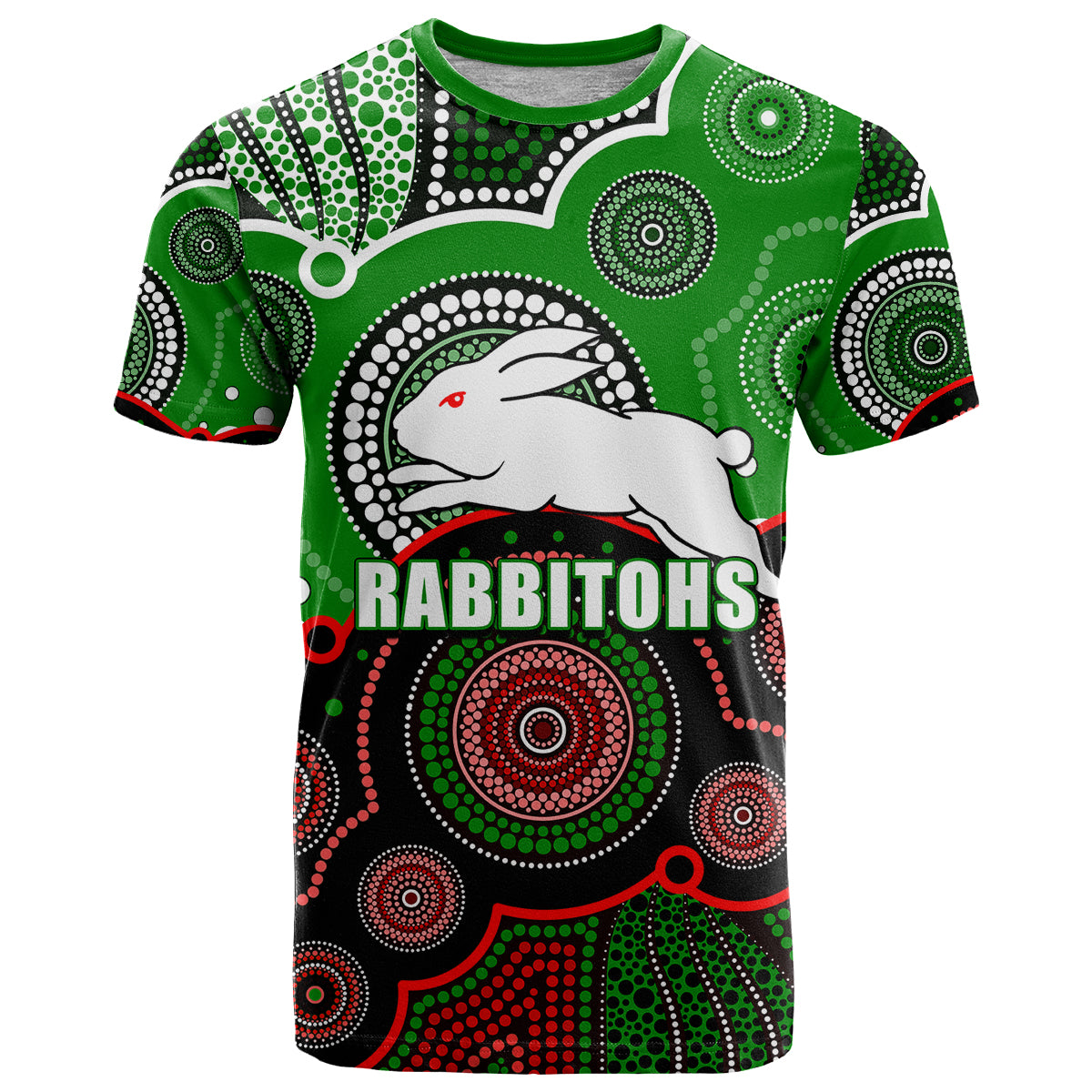 custom-personalised-and-number-rabbitohs-nrl-t-shirt-aboriginal-patterns