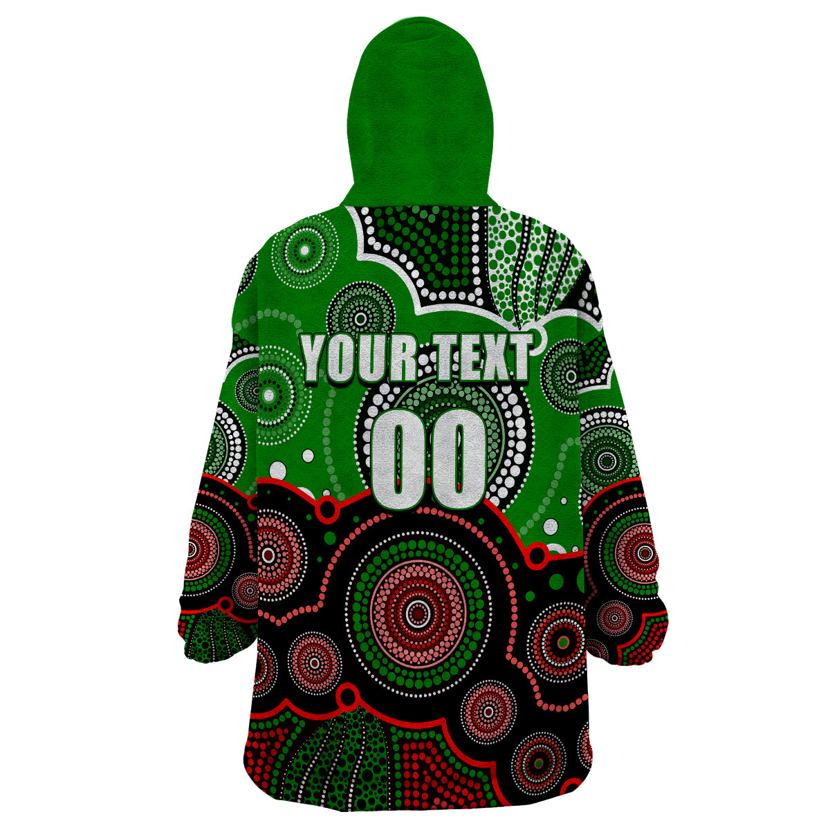 custom-personalised-and-number-rabbitohs-nrl-wearable-blanket-hoodie-aboriginal-patterns