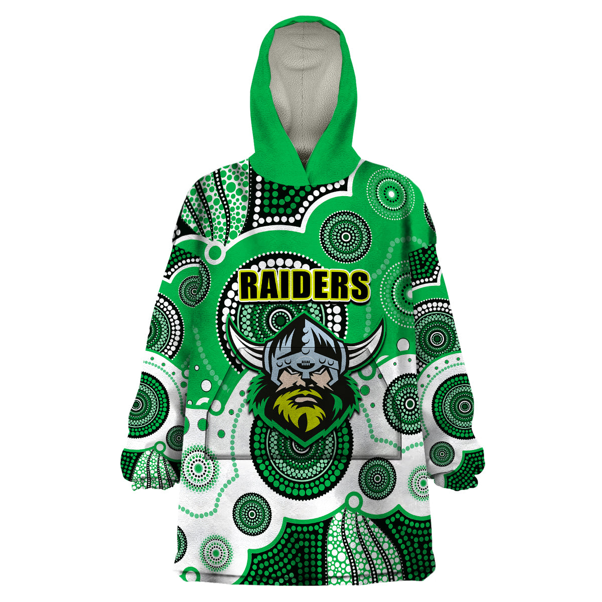 custom-personalised-and-number-raiders-nrl-wearable-blanket-hoodie-aboriginal-patterns