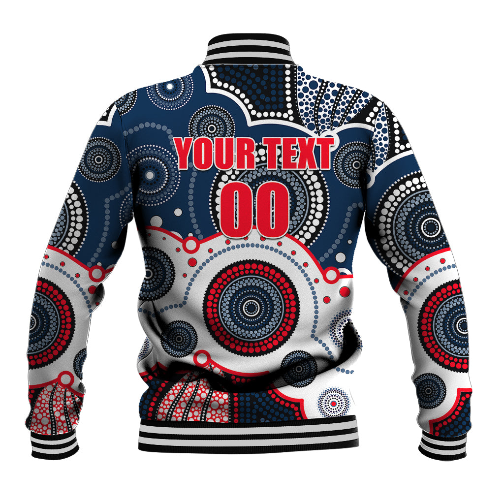 custom-personalised-and-number-roosters-nrl-baseball-jacket-aboriginal-patterns