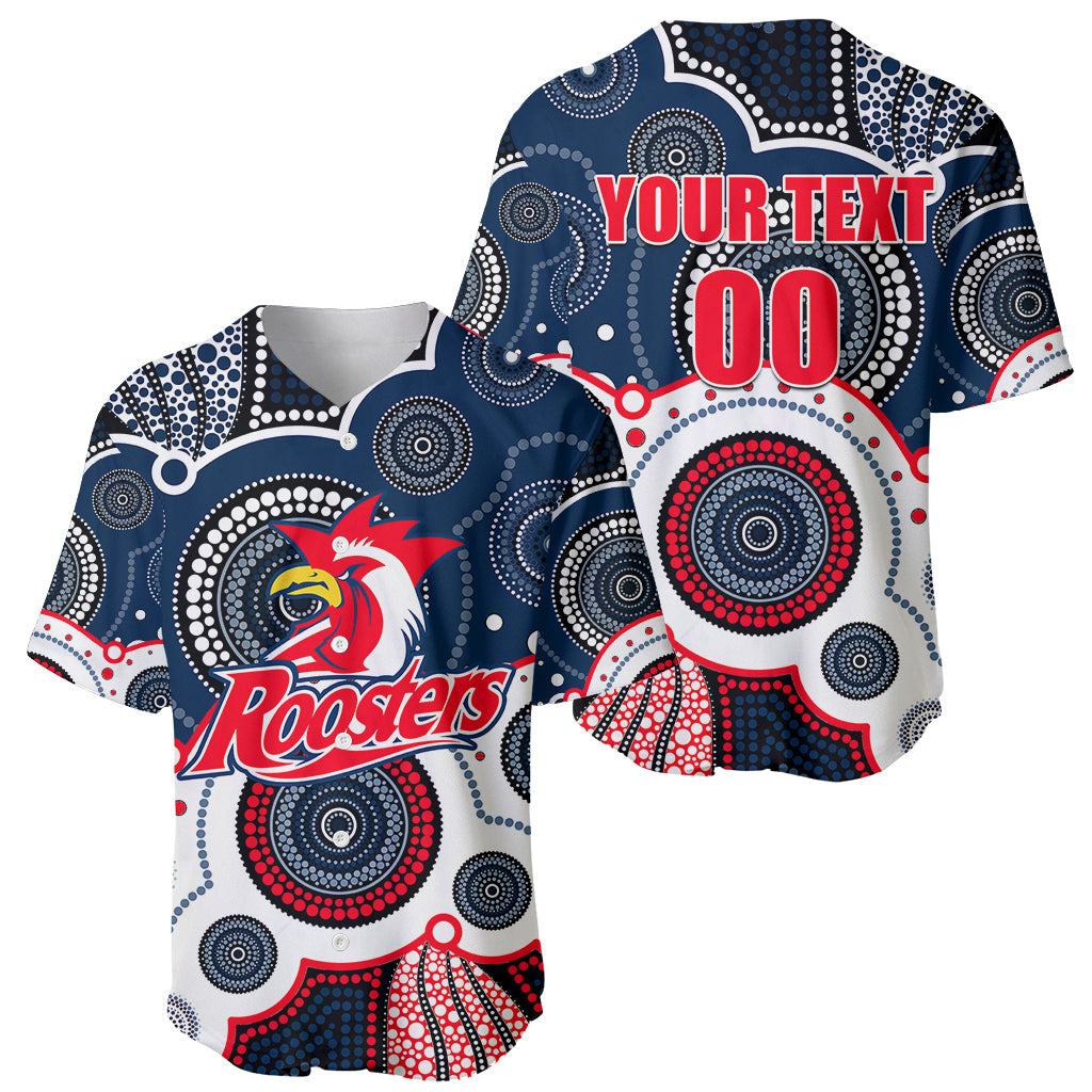 custom-personalised-and-number-roosters-nrl-baseball-jersey-aboriginal-patterns