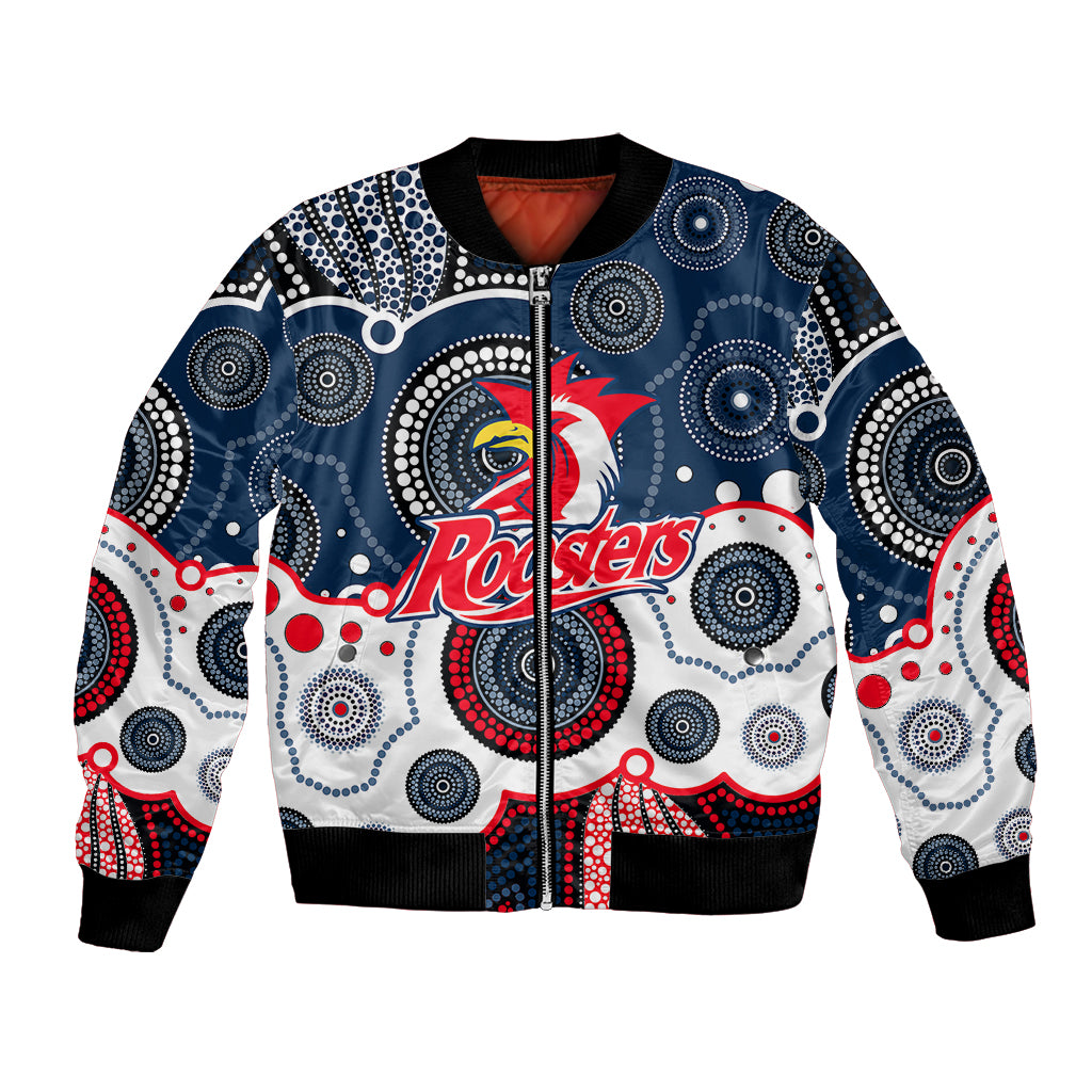 custom-personalised-and-number-roosters-nrl-bomber-jacket-aboriginal-patterns