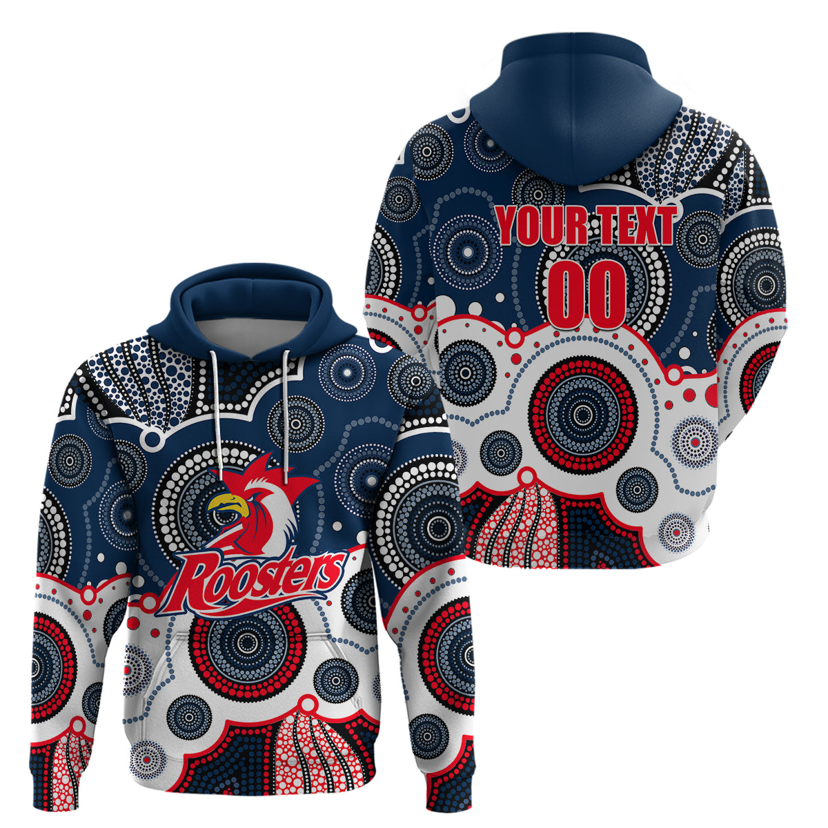 custom-personalised-and-number-roosters-nrl-hoodie-aboriginal-patterns