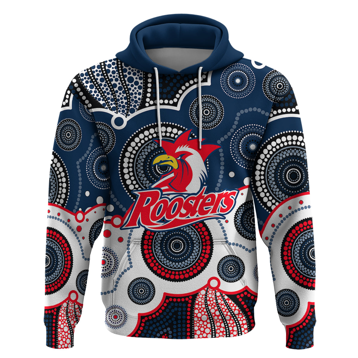 custom-personalised-and-number-roosters-nrl-hoodie-aboriginal-patterns