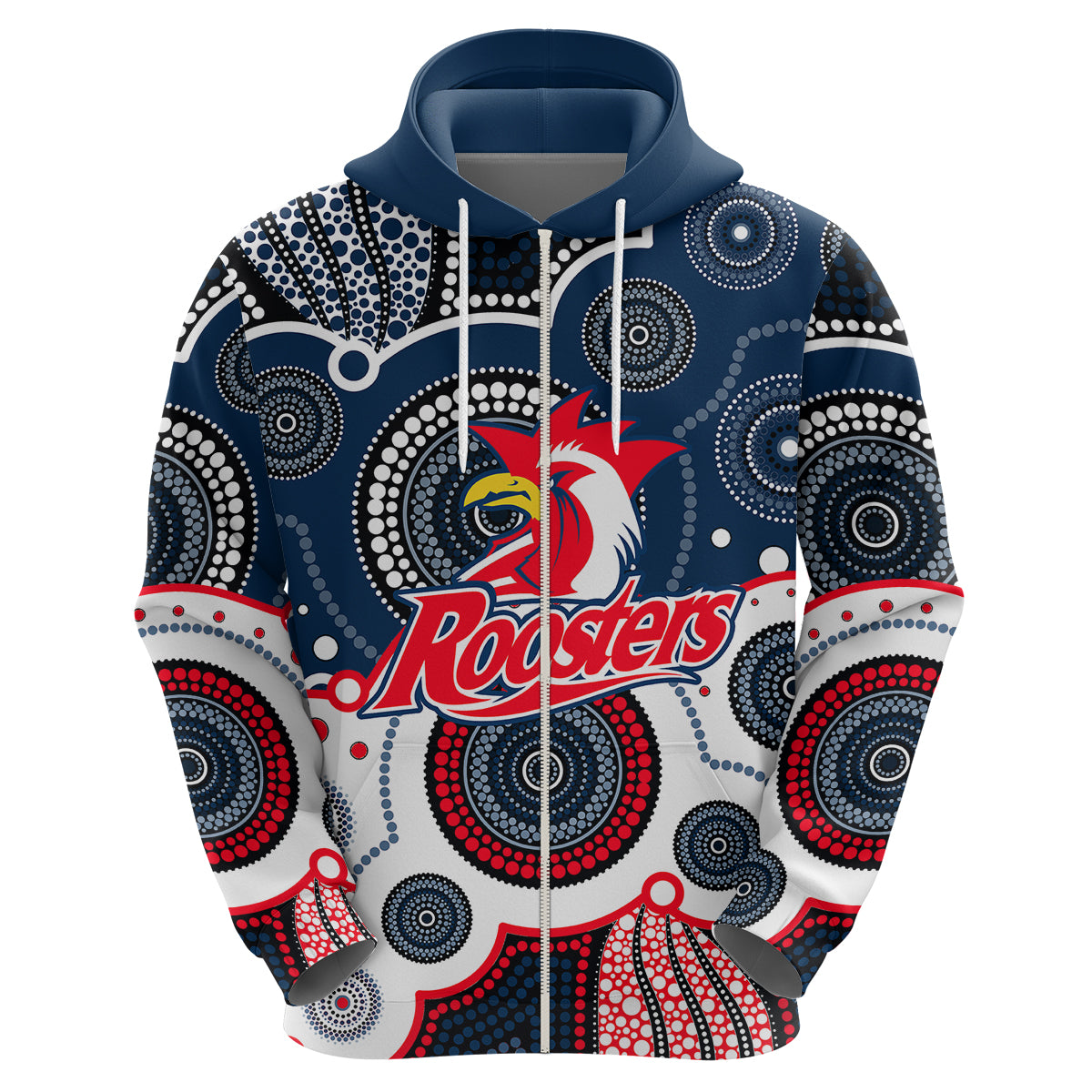 custom-personalised-and-number-roosters-nrl-hoodie-aboriginal-patterns