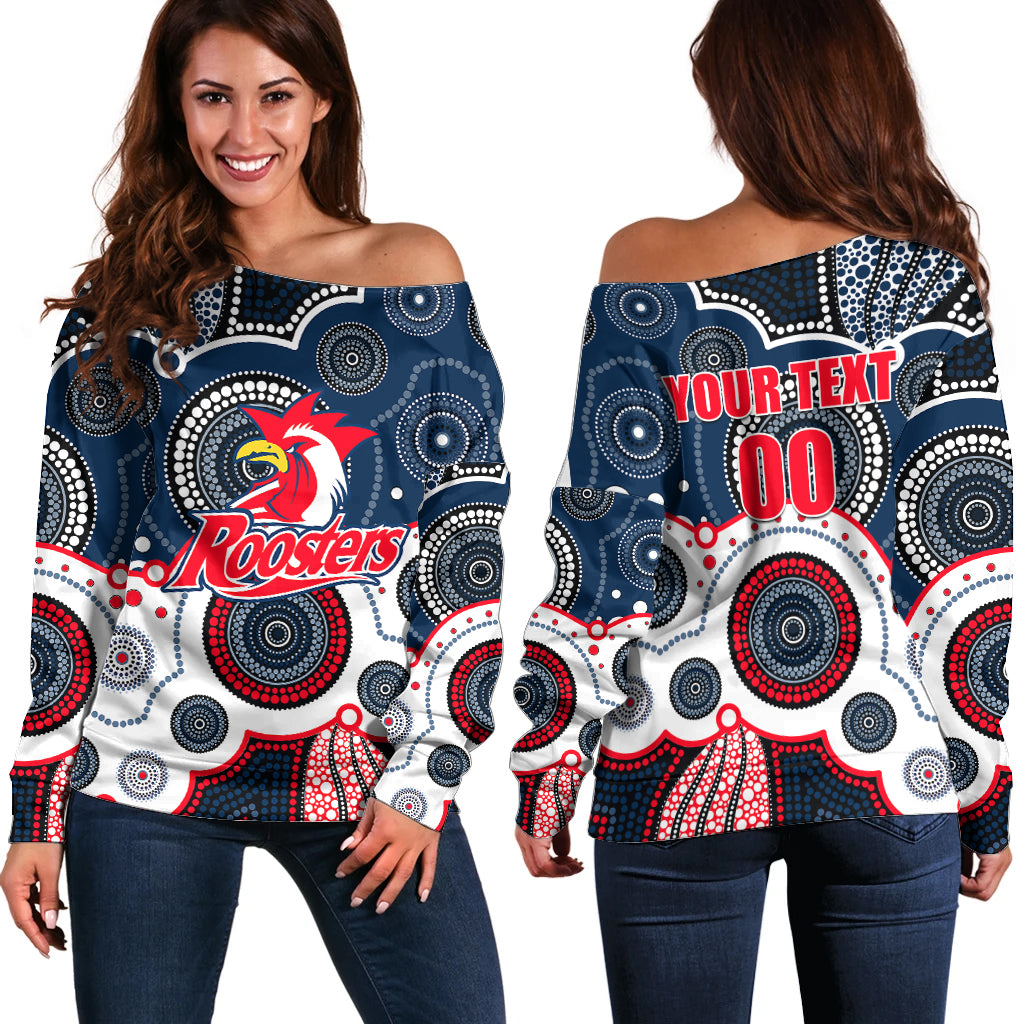 custom-personalised-and-number-roosters-nrl-off-shoulder-sweater-aboriginal-patterns