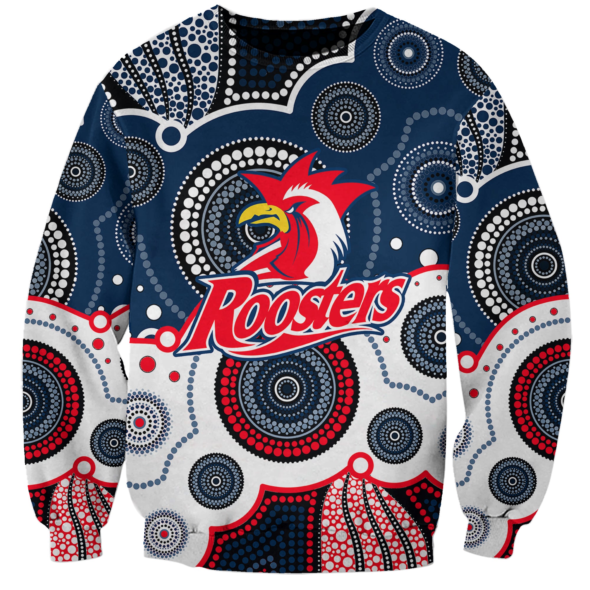 custom-personalised-and-number-roosters-nrl-sweatshirt-aboriginal-patterns