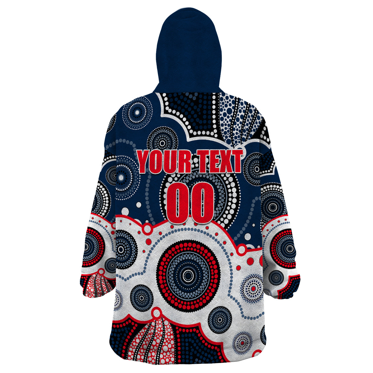 custom-personalised-and-number-roosters-nrl-wearable-blanket-hoodie-aboriginal-patterns