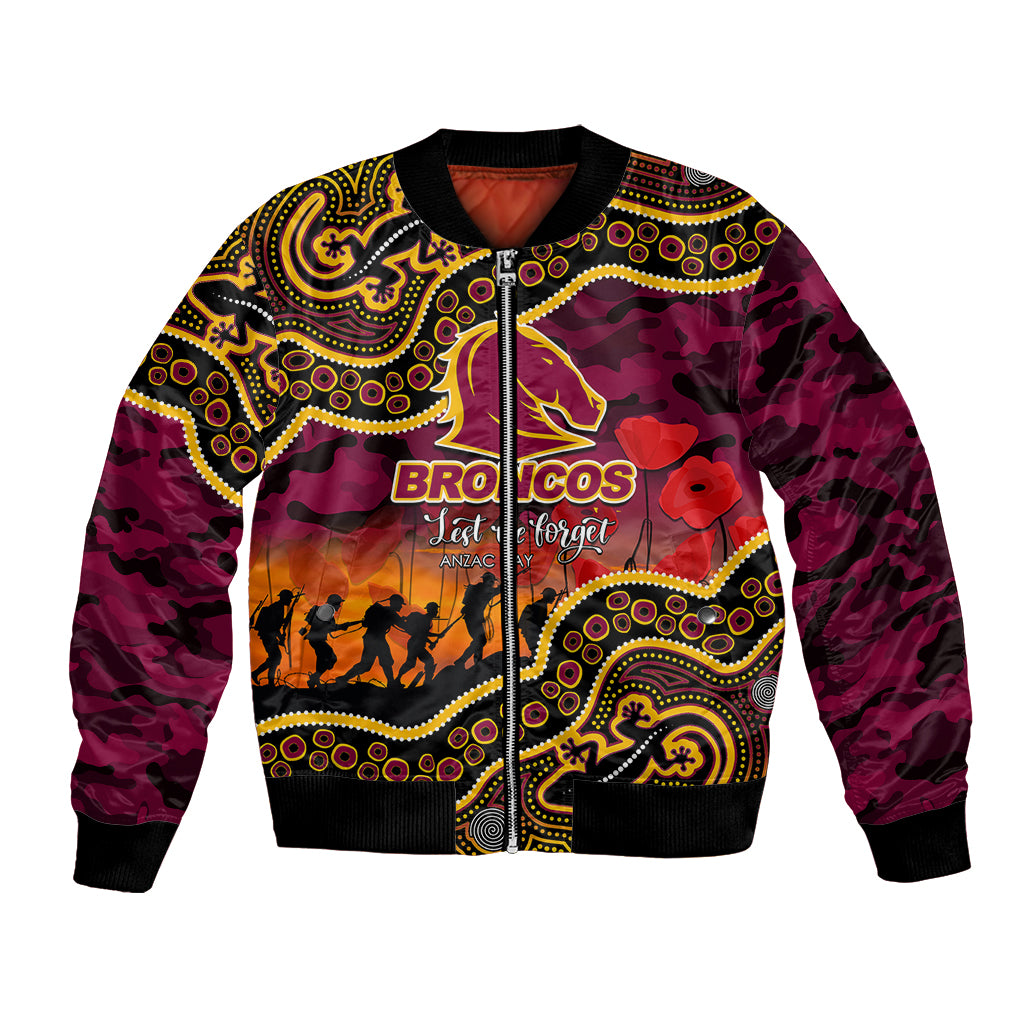 custom-personalised-anzac-day-nrl-broncos-bomber-jacket-aborigianl-lizard-patterns