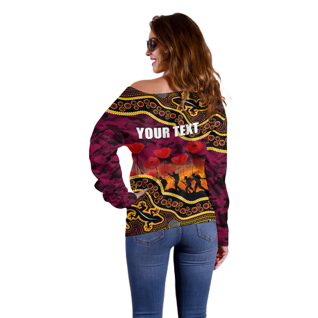 custom-personalised-anzac-day-nrl-broncos-off-shoulder-sweater-aborigianl-lizard-patterns