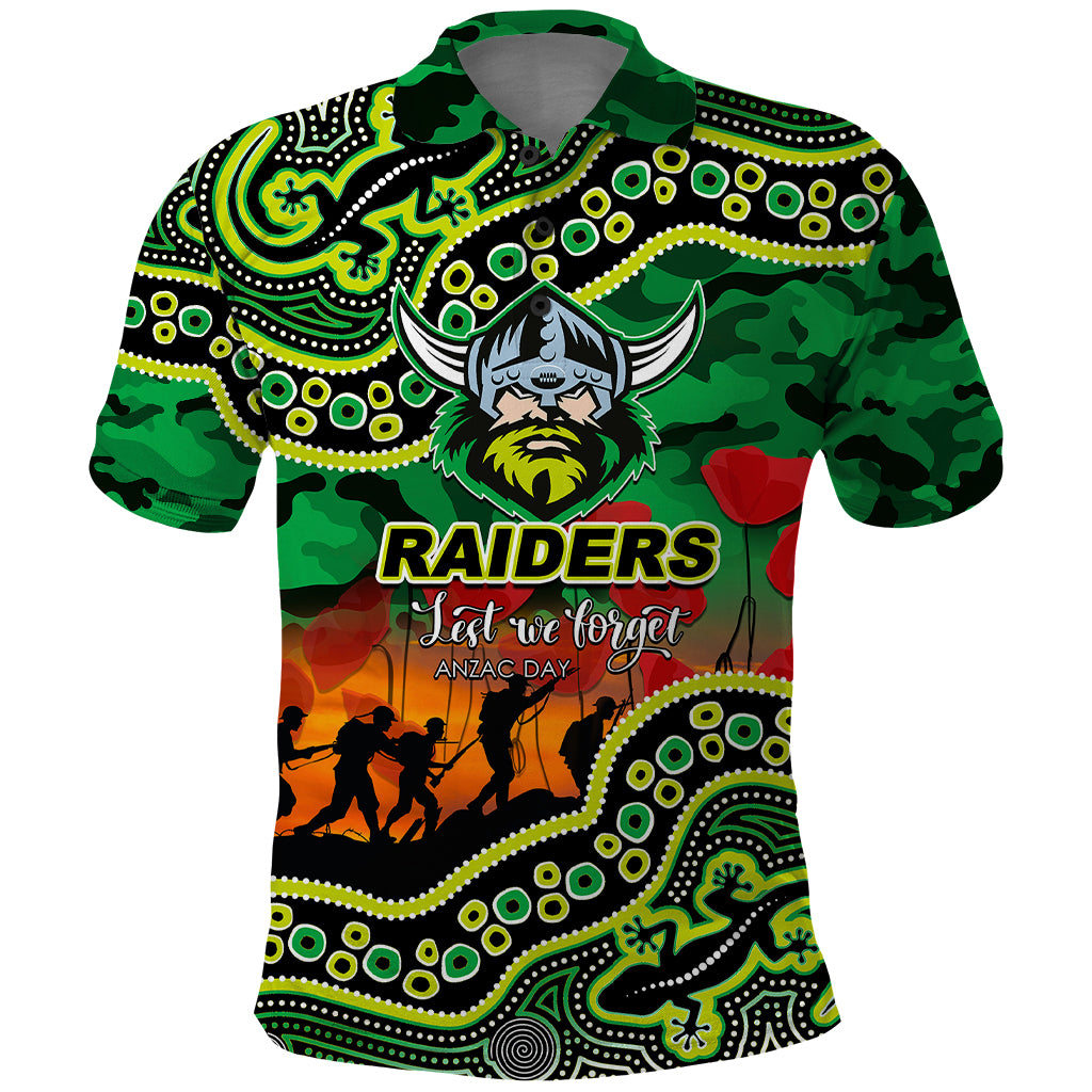 custom-personalised-anzac-day-nrl-raiders-polo-shirt-aborigianl-lizard-patterns