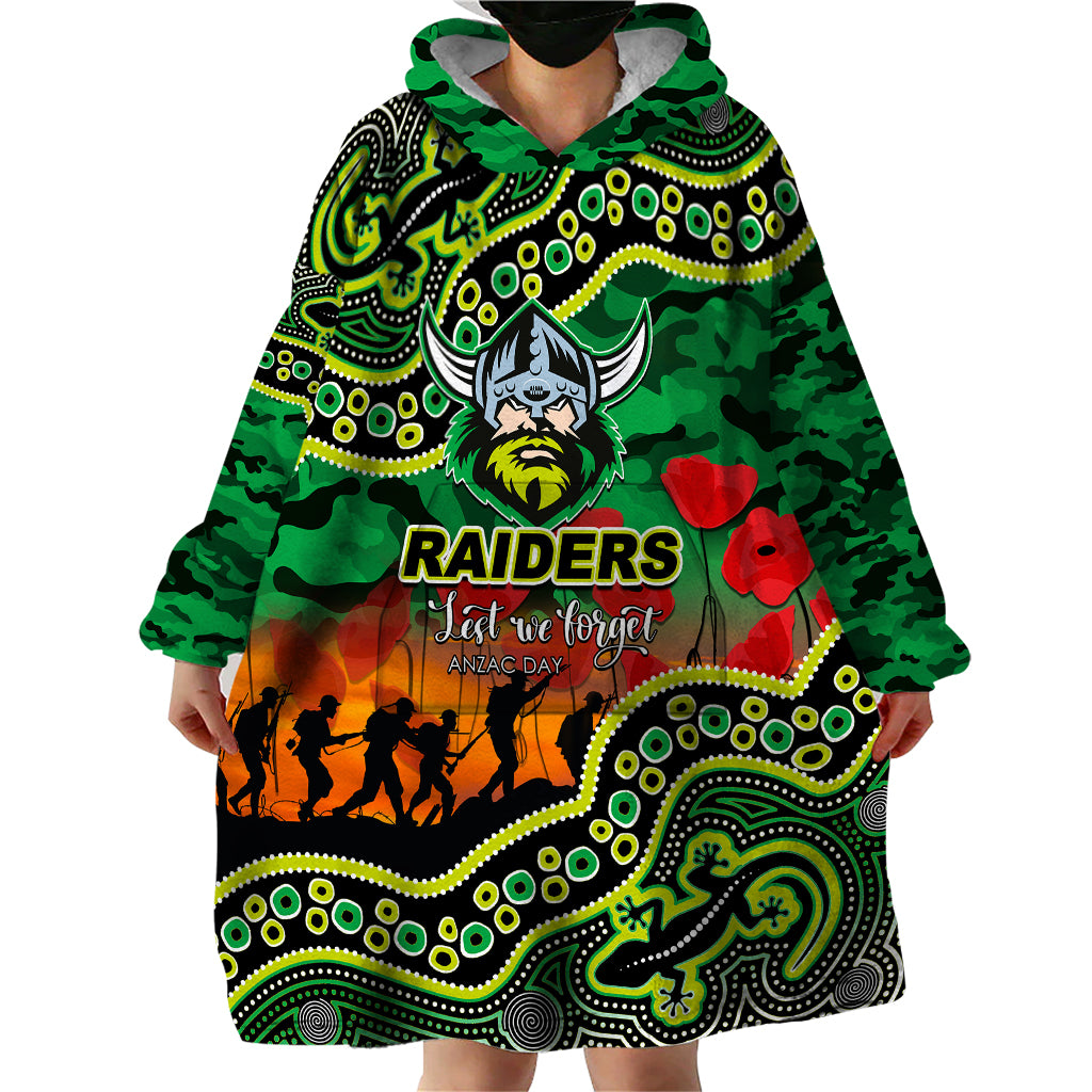 custom-personalised-anzac-day-nrl-raiders-wearable-blanket-hoodie-aborigianl-lizard-patterns