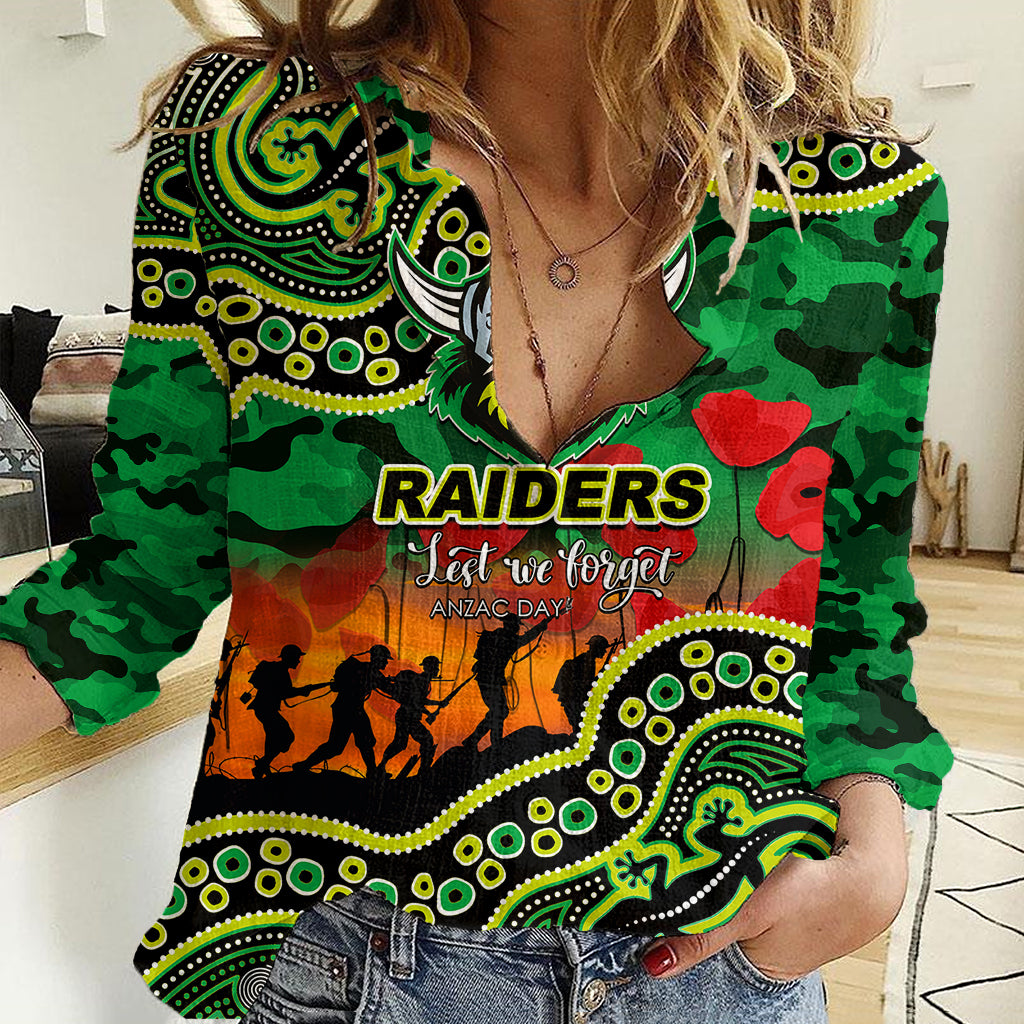 custom-personalised-anzac-day-nrl-raiders-women-casual-shirt-aborigianl-lizard-patterns