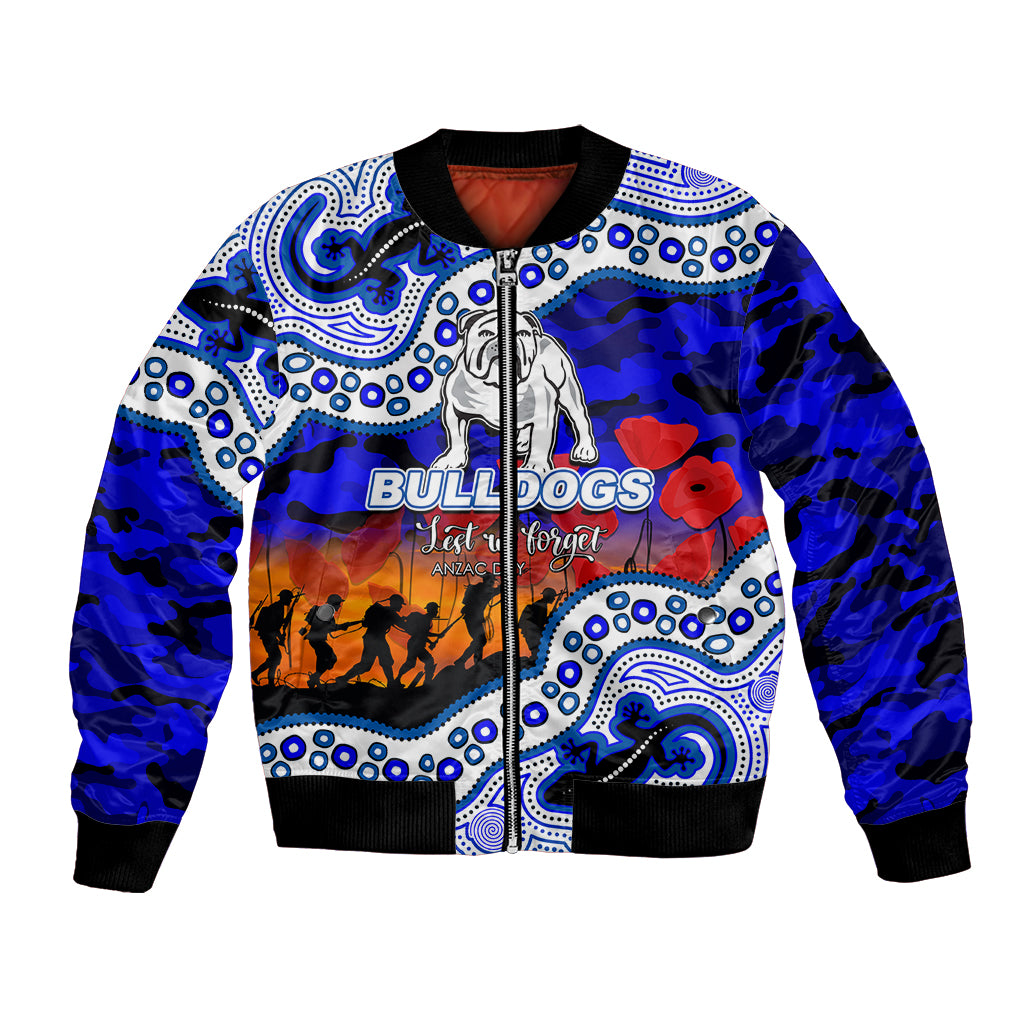 custom-personalised-anzac-day-nrl-bulldogs-bomber-jacket-aborigianl-lizard-patterns