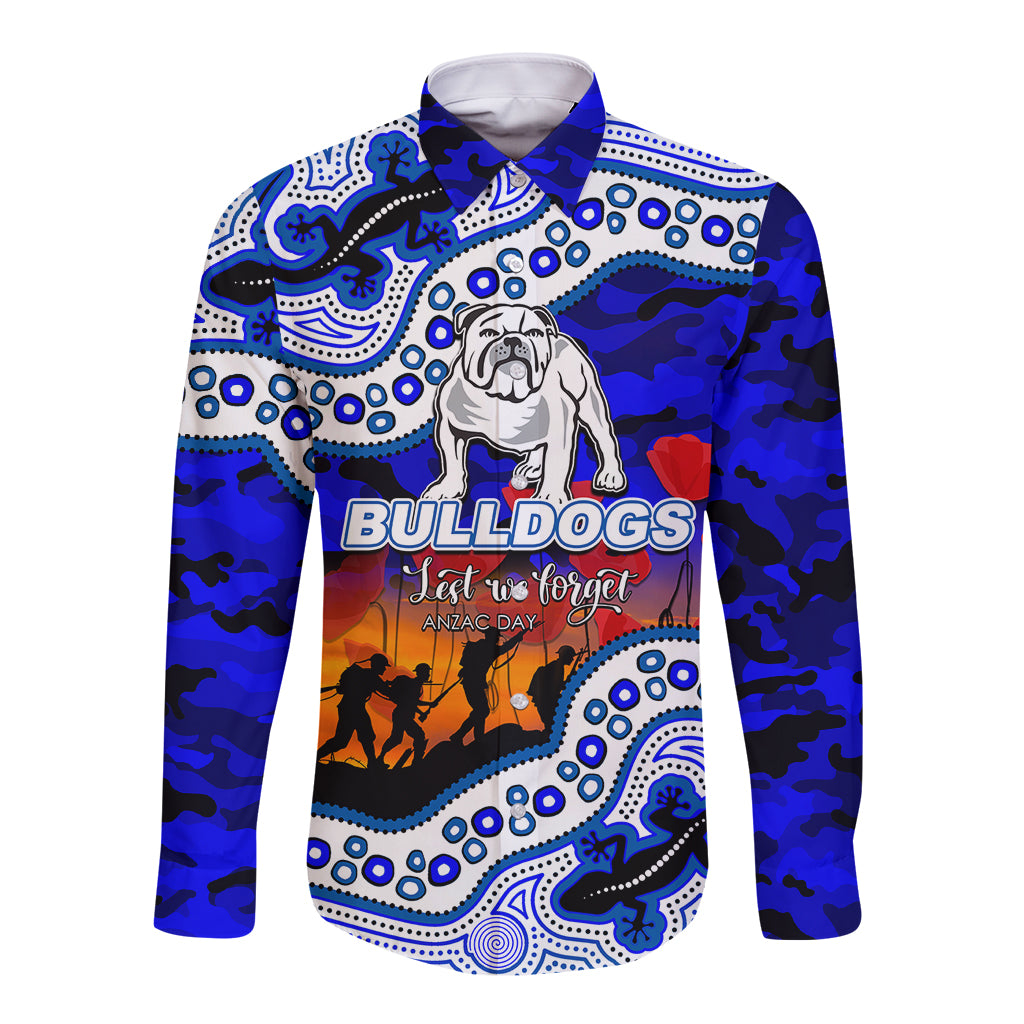 custom-personalised-anzac-day-nrl-bulldogs-long-sleeve-button-shirt-aborigianl-lizard-patterns