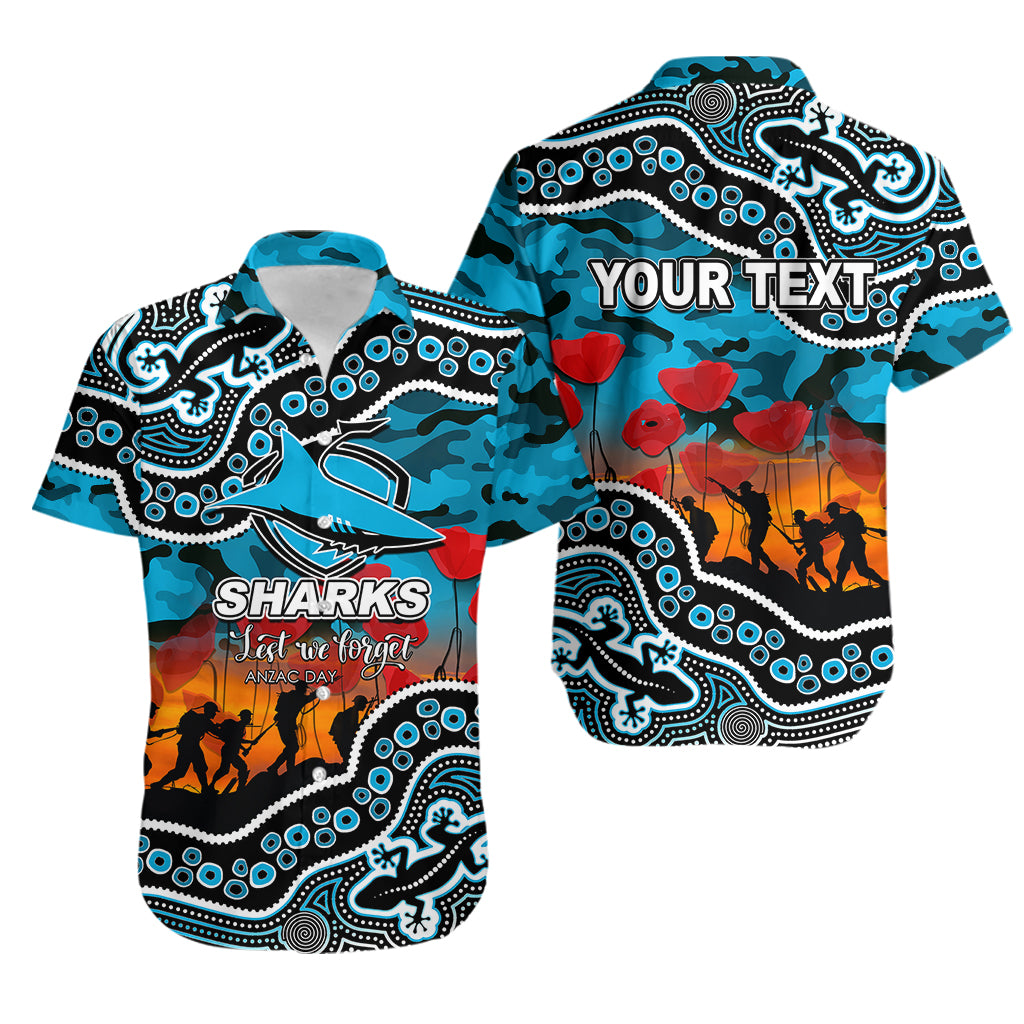 custom-personalised-anzac-day-nrl-sharks-hawaiian-shirt-aborigianl-lizard-patterns